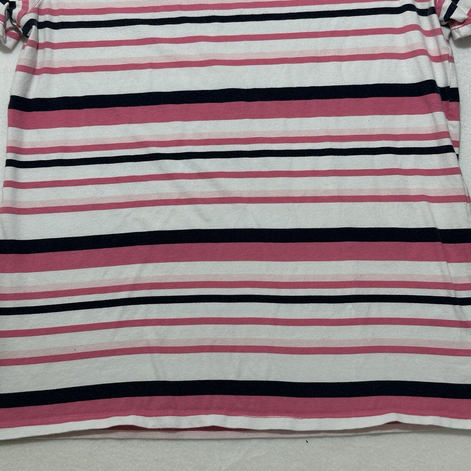 Other Talbots Medium White Pink Black Striped Short Sleeve T Shirt Size M / US 6-8 / IT 42-44 - 12 Thumbnail