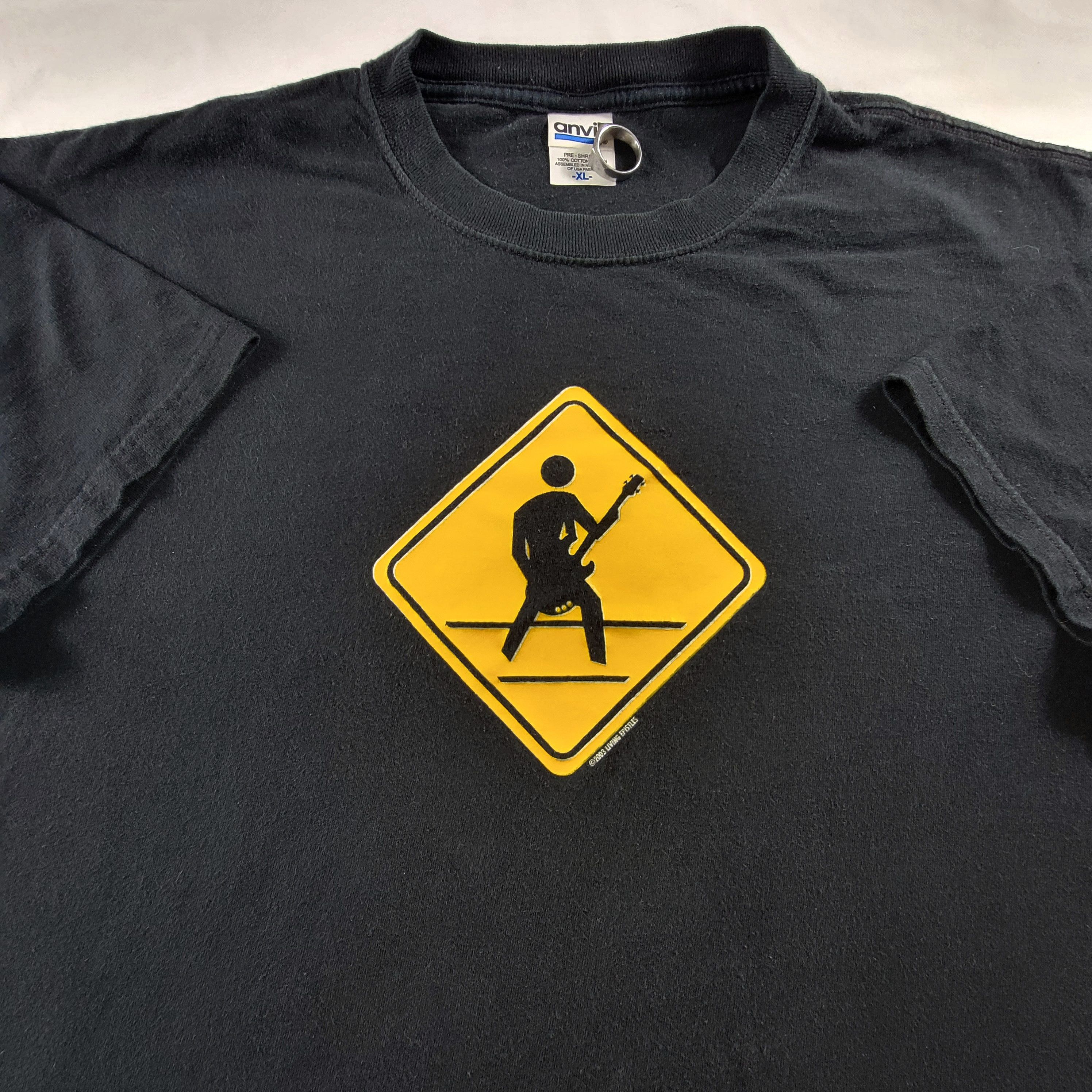 Anvil y2k Living Epistles skater black tee graphic t-shirt Size US XL / EU 56 / 4 - 1 Thumbnail