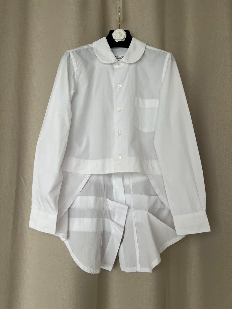 Comme des Garcons White Long Sleeve Layered Tail Shirt Size US S / EU 44-46 / 1 - 1 Thumbnail