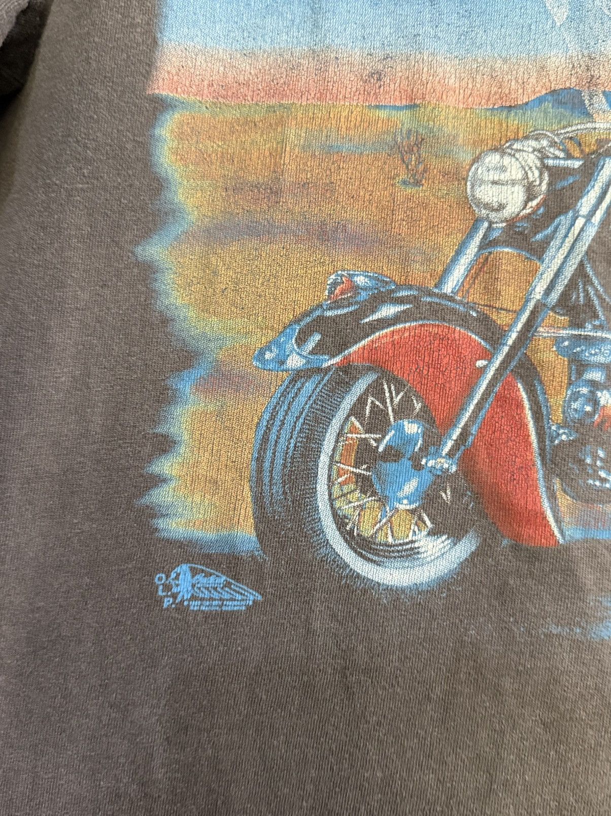 Harley Davidson Thrashed Vintage 90s Indian Motocycle Sun Faded Tee Size US XL / EU 56 / 4 - 5 Thumbnail