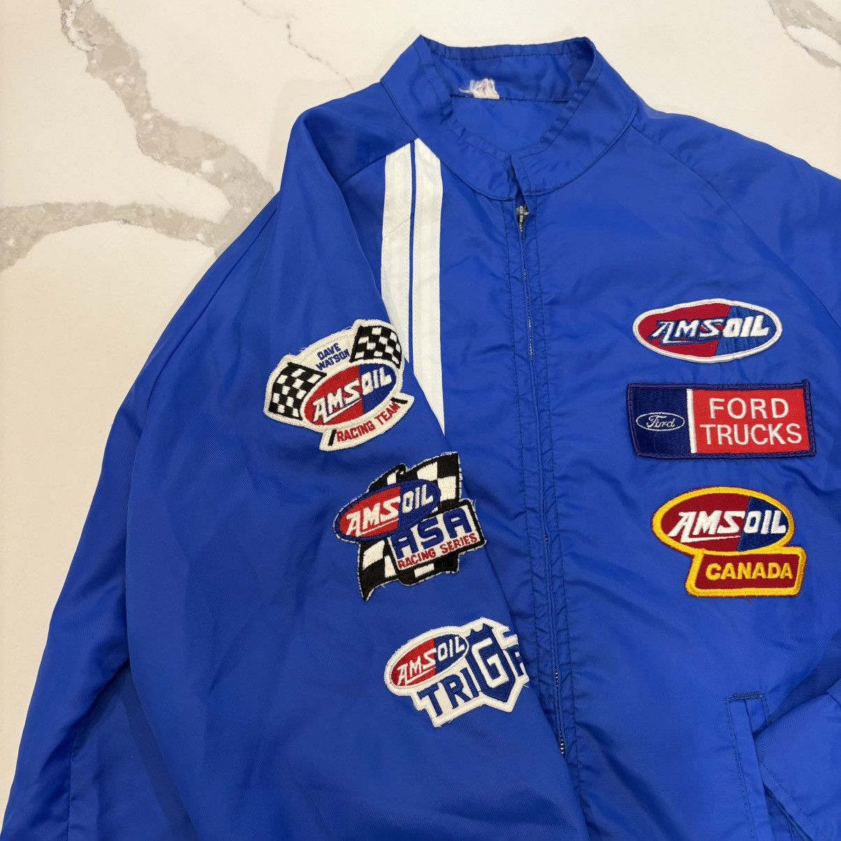 Vintage Vintage 80s Amsoil ASA Racing Ford Dave Watson Jacket Size US L / EU 52-54 / 3 - 3 Thumbnail