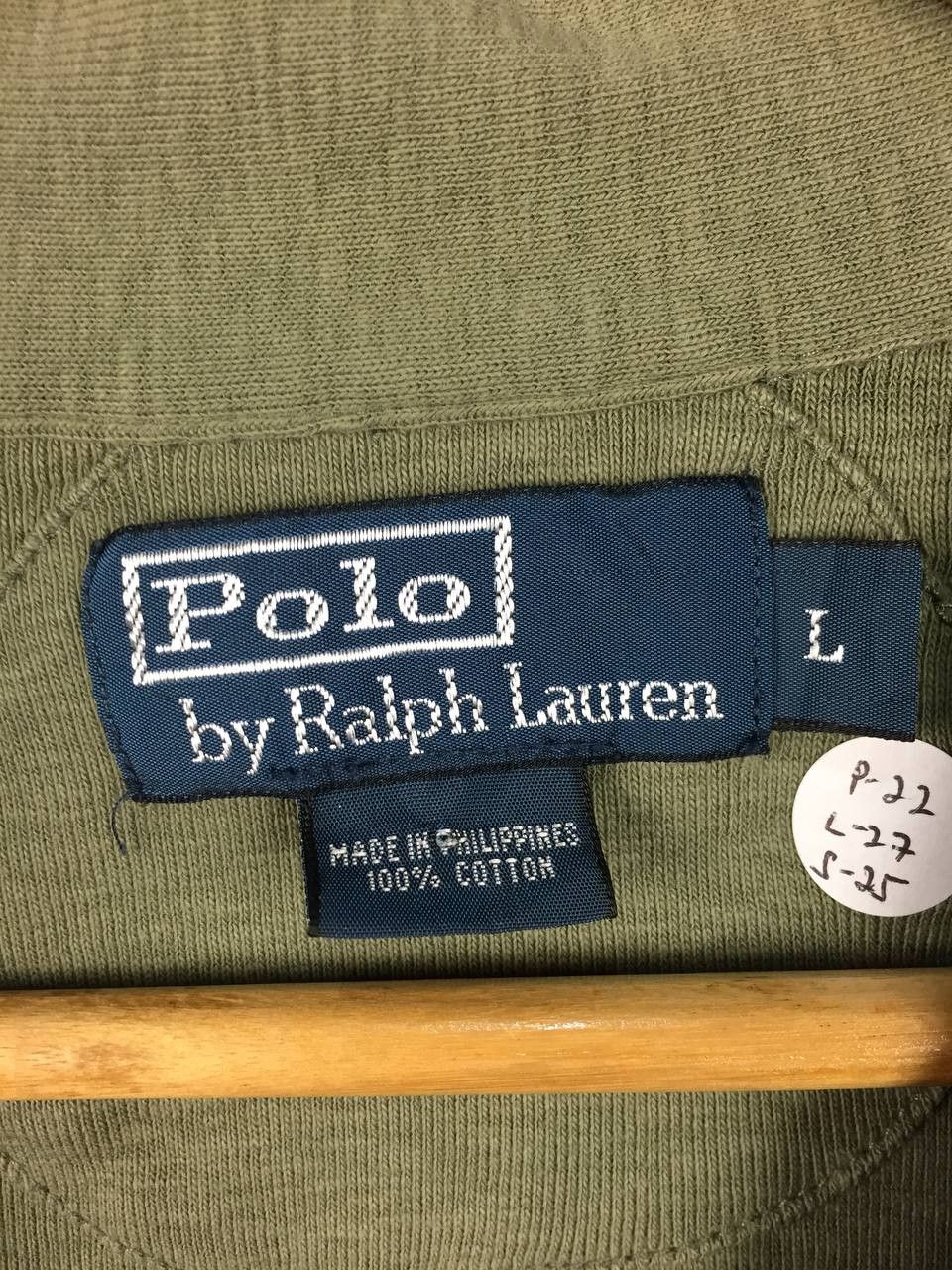 Polo Ralph Lauren Vtg Polo Ralph Lauren Olive Green Cotton V-Neck Cardigan Size US L / EU 52-54 / 3 - 8 Thumbnail