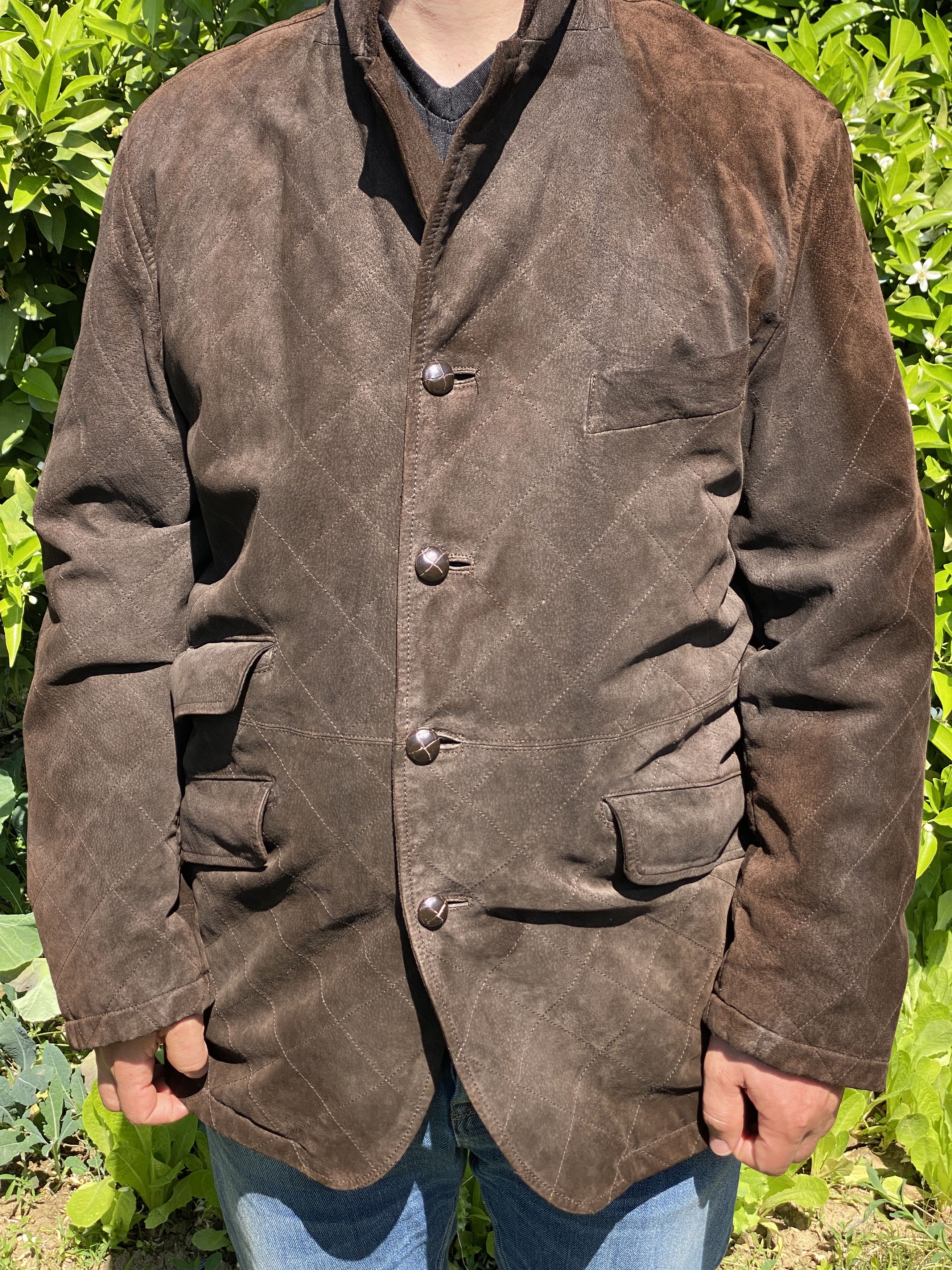 image of Burberrys Prorsum Leather Pelle Trench Jacket Size 41 52 L in Brown, Men's