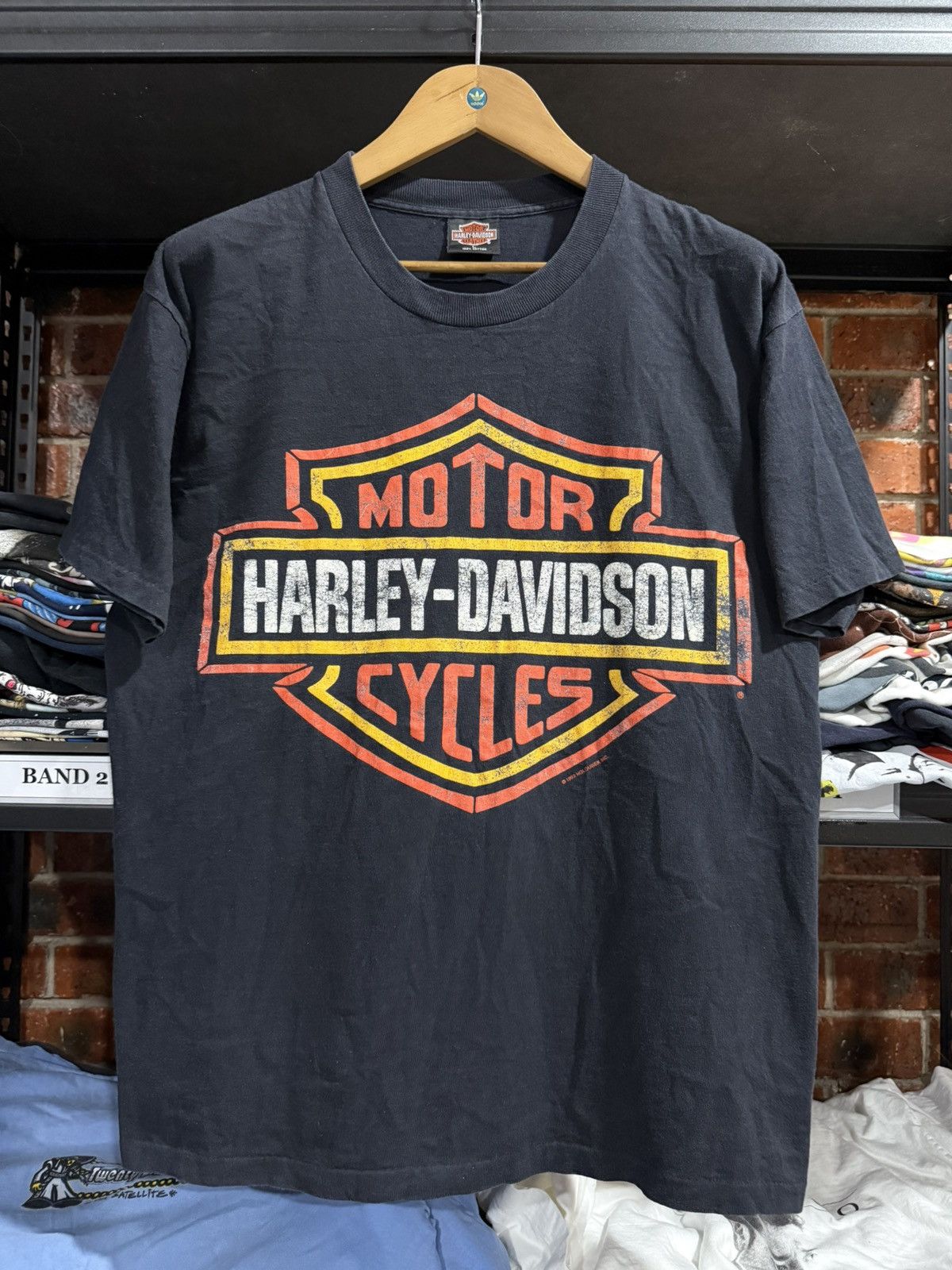 Harley Davidson Vintage 90s Harley Davidson Trade Marke Logo Faded Tee Size US XL / EU 56 / 4 - 1 Thumbnail