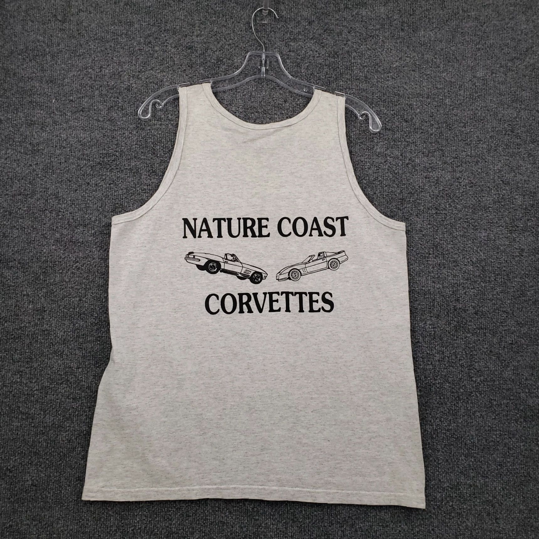 Anvil VINTAGE Corvette Tank Mens L Gray Preshrunk Cotton Sleeveless Nature Coast Size US L / EU 52-54 / 3 - 2 Thumbnail