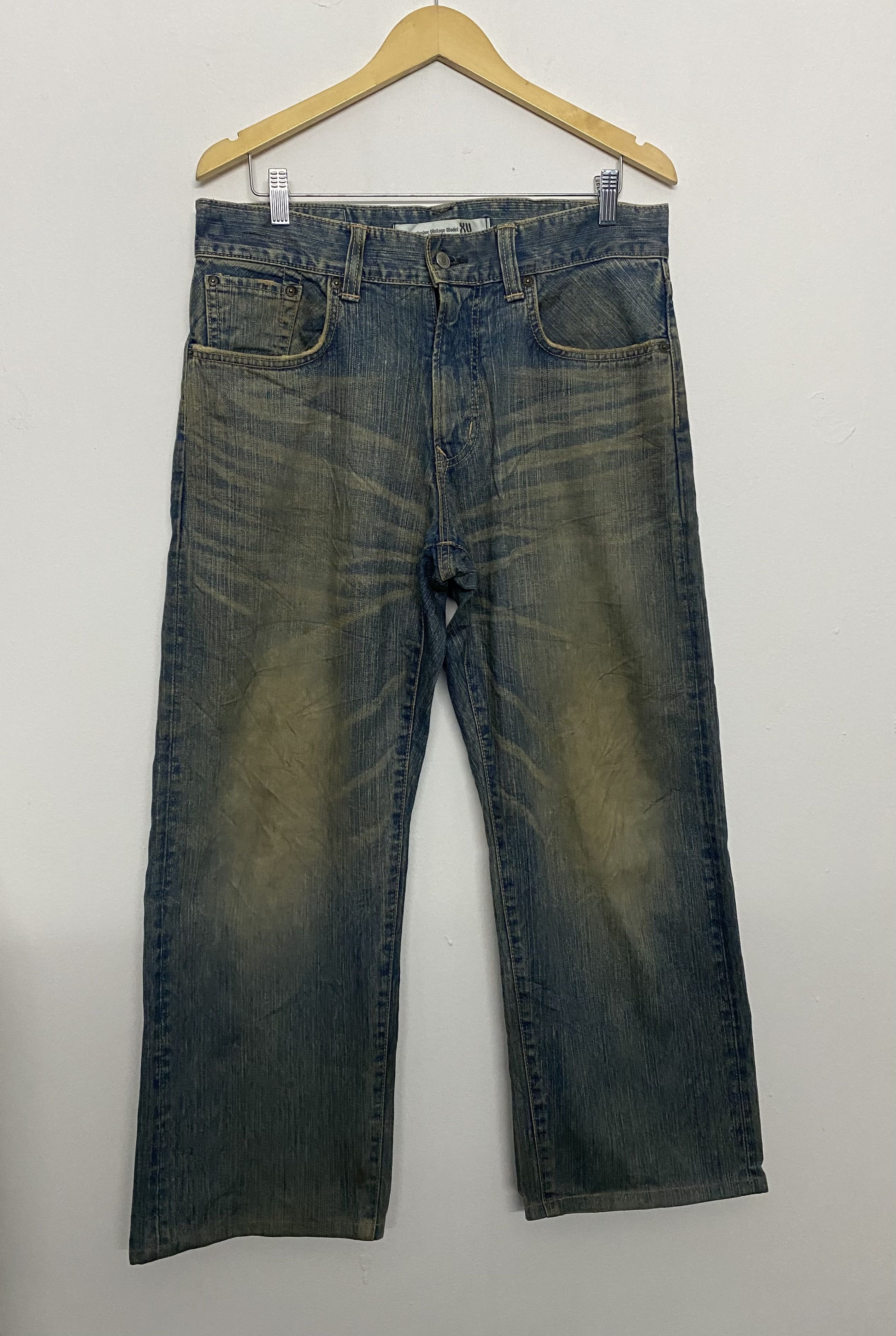 Edwin EDWIN 405XV Exclusive Model Faded Distressed Dark Wash Jeans Size US 34 / EU 50 - 1 Thumbnail