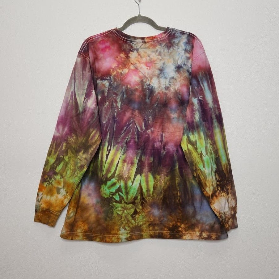 George Custom SNOW Tie Dye Long Sleeve Hippie Groovy Art Earth Tone Size US XXL / EU 58 / 5 - 5 Thumbnail