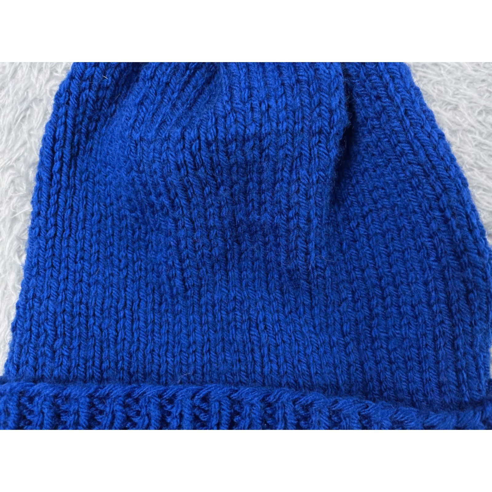 Vintage Blue Beanie Toque Adult One Size - 100% Acrylic Knit Winter Hat Unisex Outdoors Ski Cap Size ONE SIZE - 2 Thumbnail