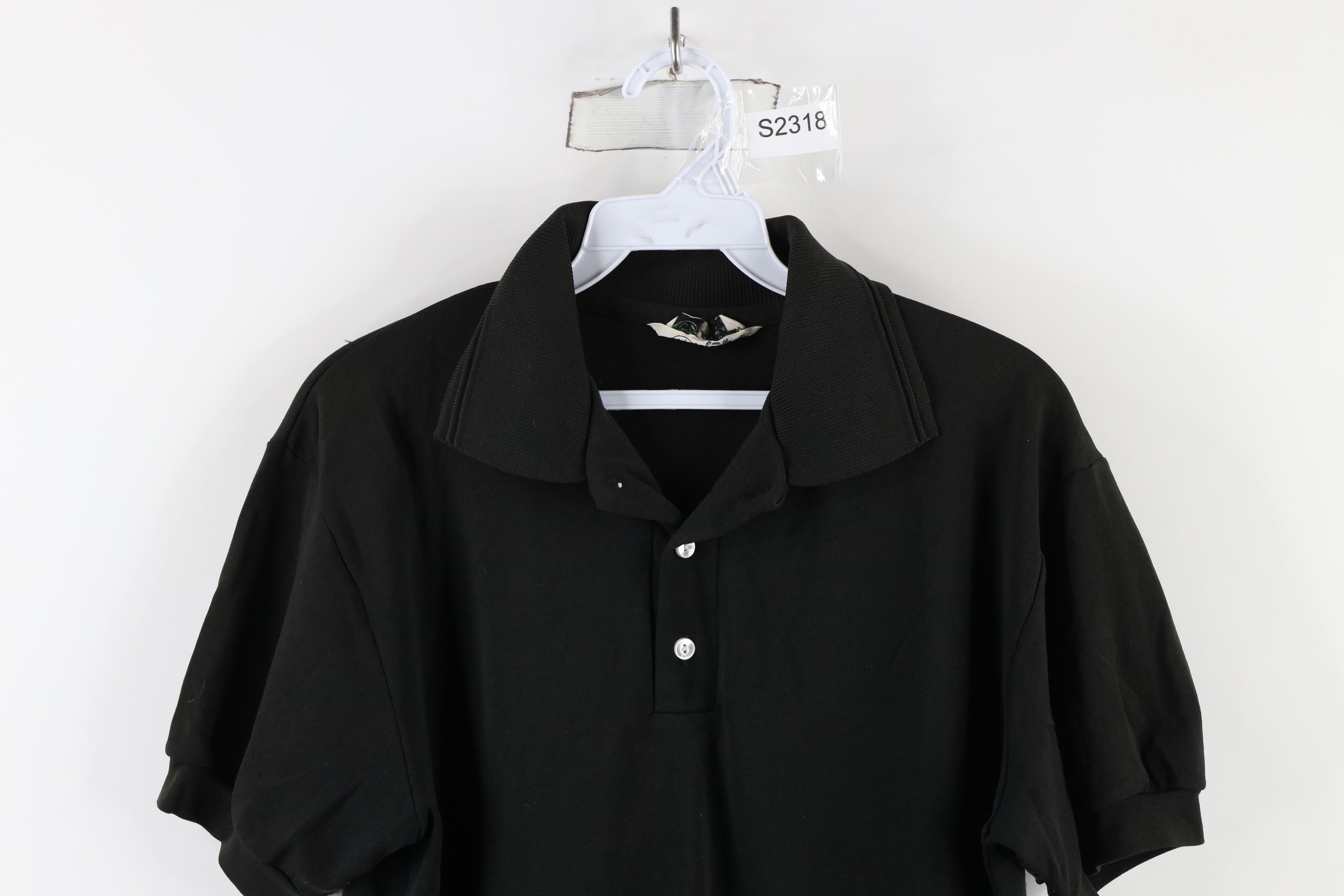Vintage Vintage 60s 70s Streetwear Distressed Polo Shirt Black USA Size L / US 10 / IT 46 - 2 Thumbnail