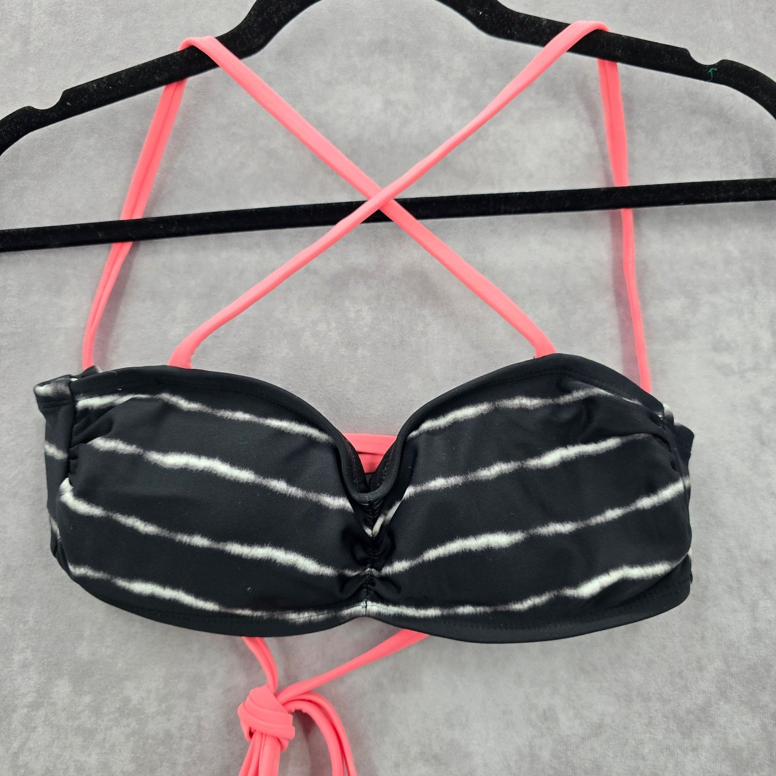 Other Xhilaration Black Pink String Bikini Top Swimwear Medium Size ONE SIZE - 4 Thumbnail