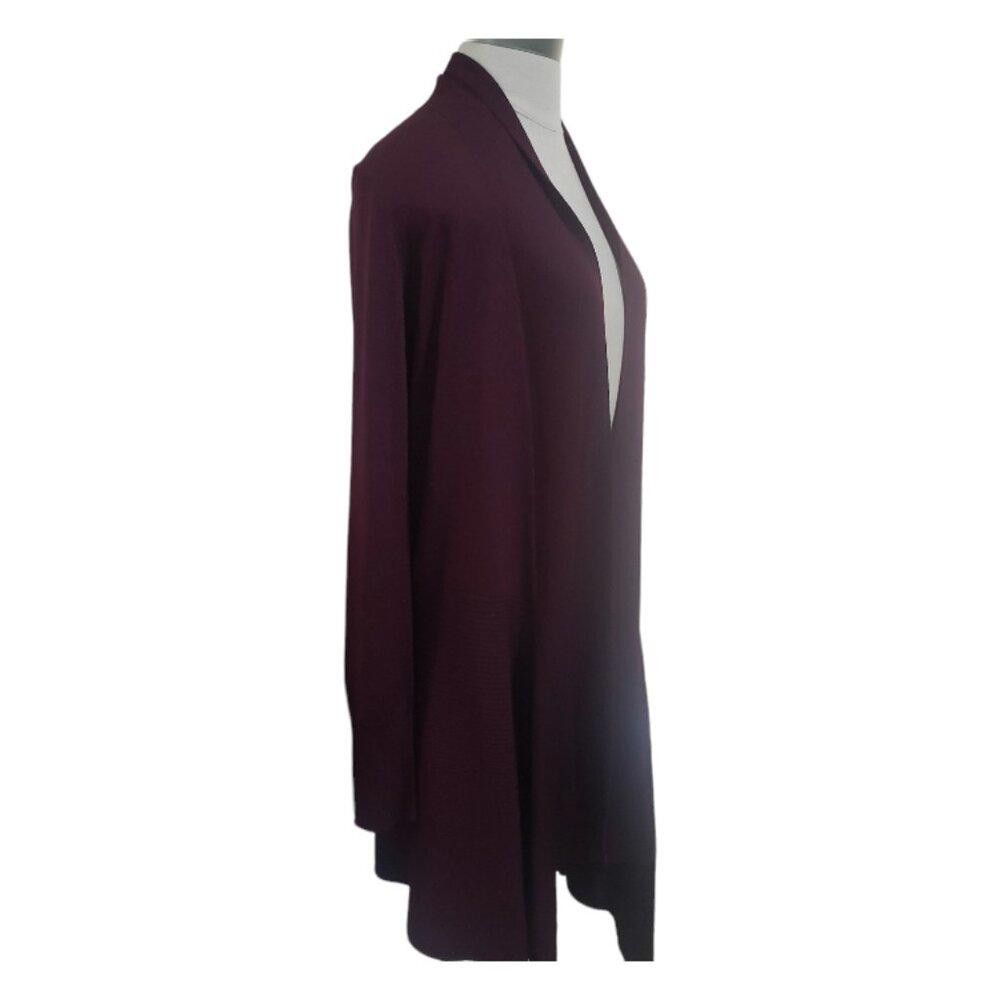Elie Tahari CT1737 Elie Tahari Burgundy Ladies Lightweight Cardigan S/P Size S / US 4 / IT 40 - 4 Thumbnail