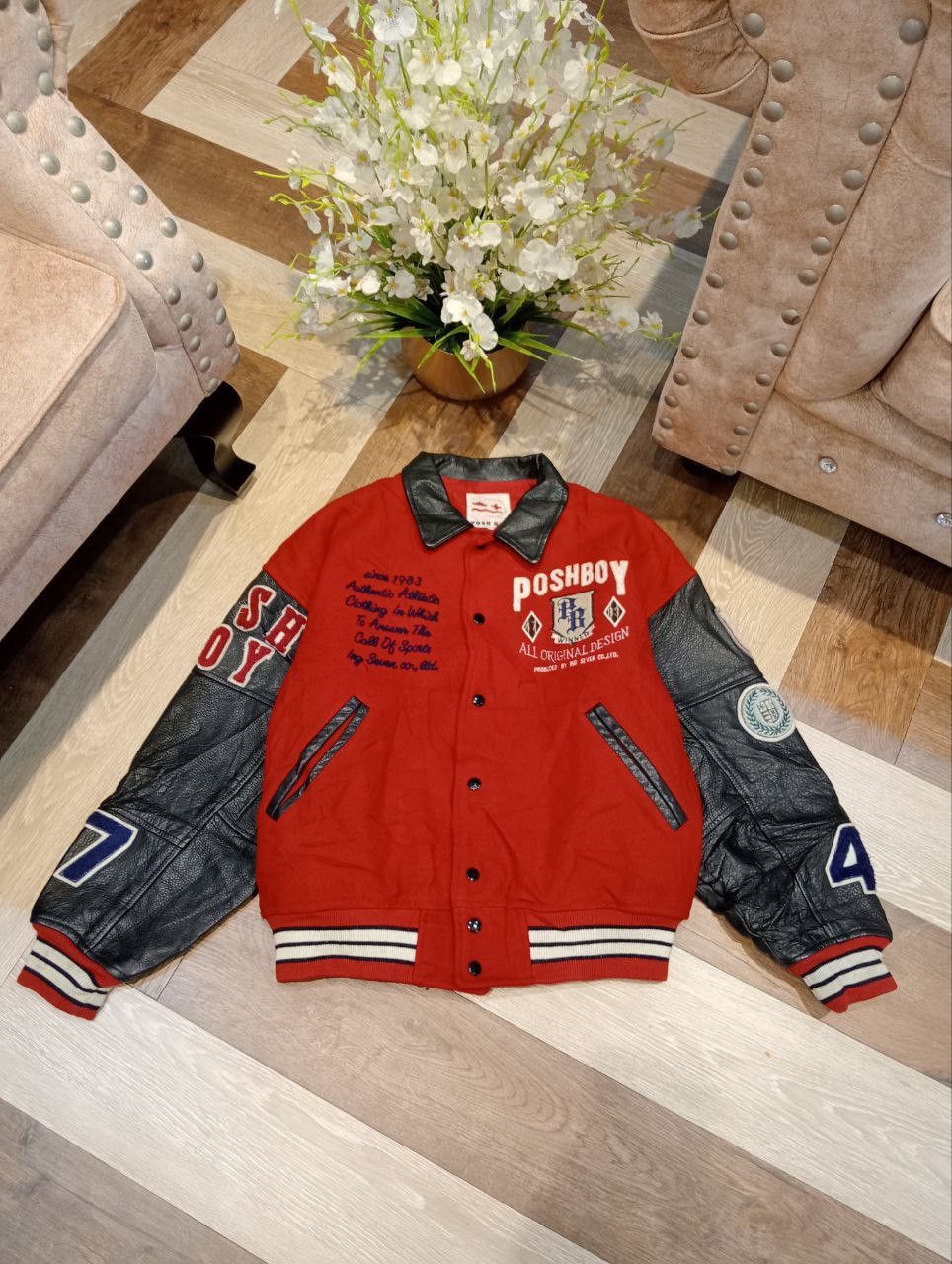 Japanese Brand VINTAGE POSHBOY PATCHES VARSITY JACKET Size US L / EU 52-54 / 3 - 2 Thumbnail