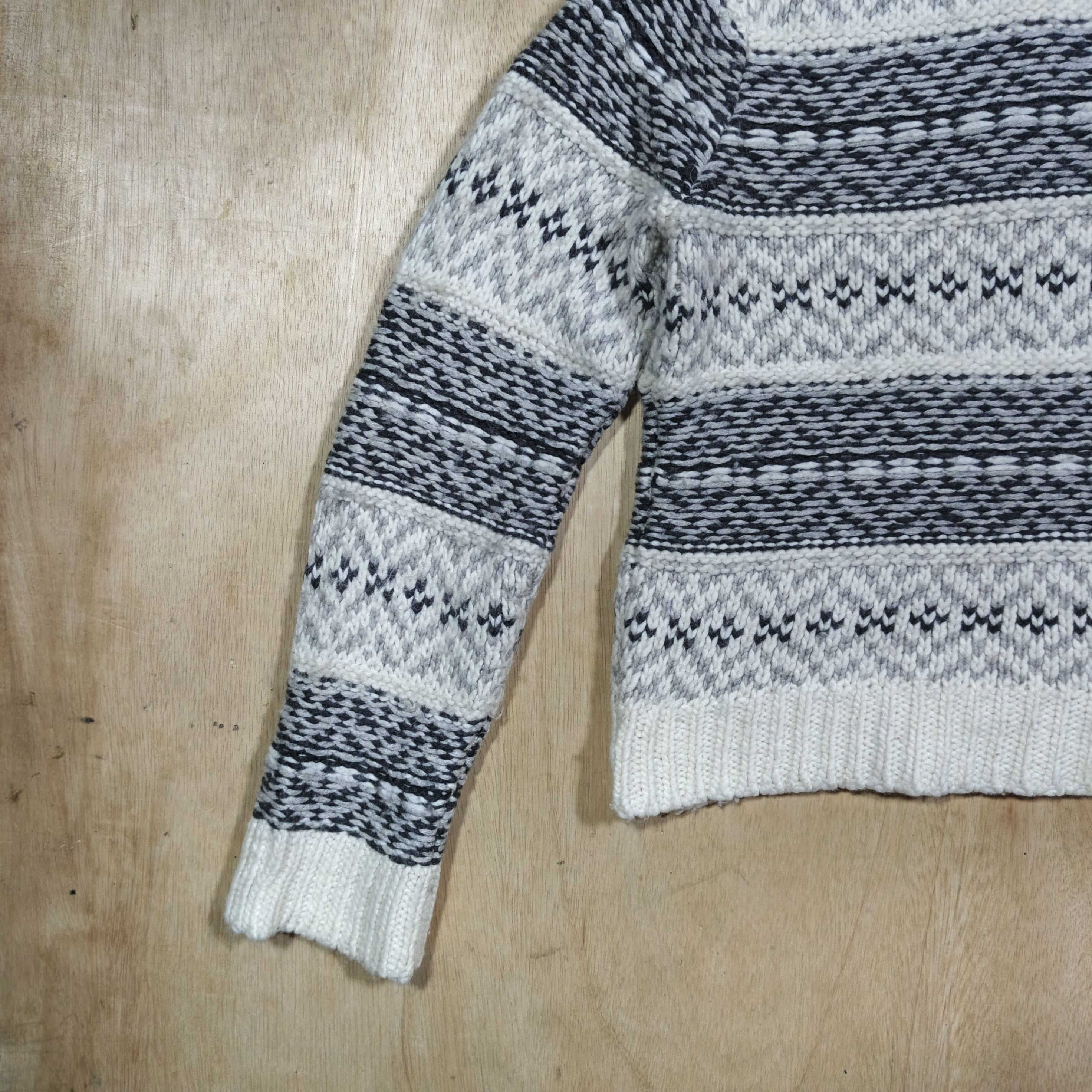 Gap Fair isle sweater bomber jacket Size L / US 10 / IT 46 - 7 Thumbnail