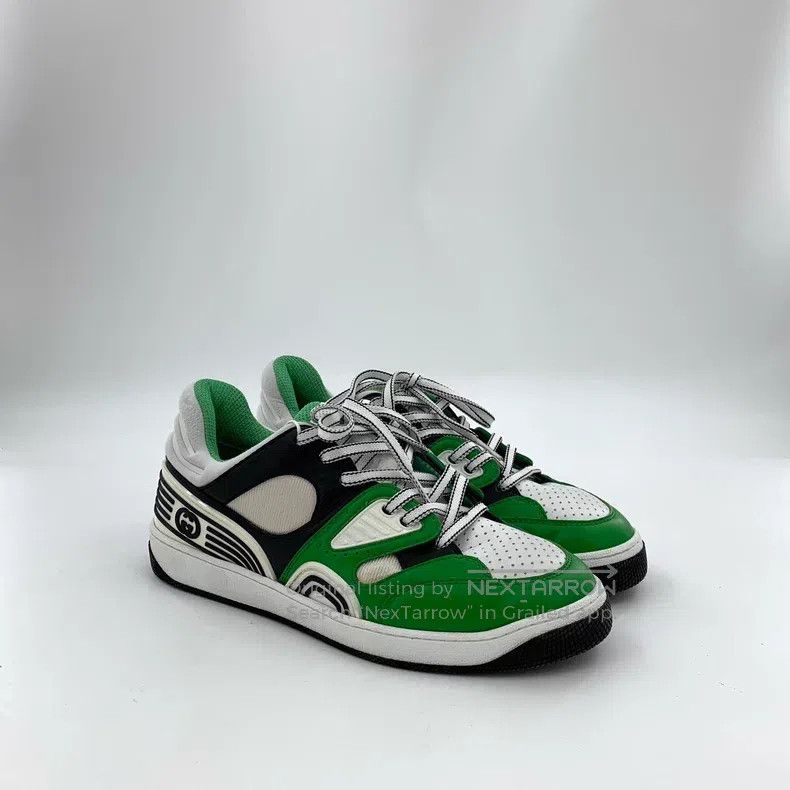 Gucci Gucci Green logo lace-up casual flat sneakers Size US 8.5 / IT 38.5 - 2 Thumbnail