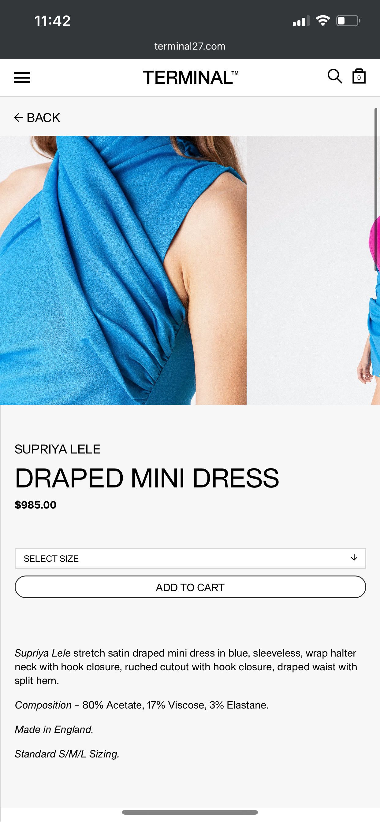 Other $985 NWT SPRIYA LELE DRAPED DRESS Size XS / US 0-2 / IT 36-38 - 5 Thumbnail