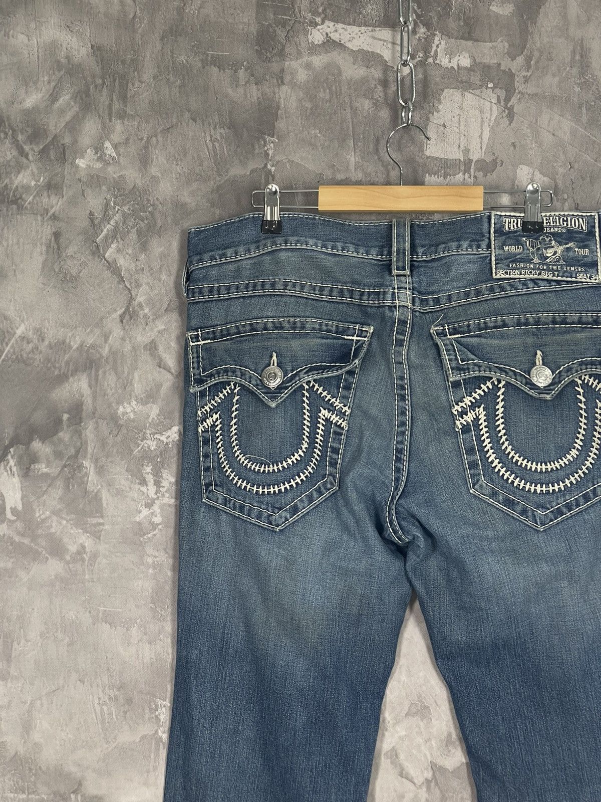 Japanese Brand × True Religion 💥Y2K Vintage True Religion White Stitch Rare Straight Jeans Size US 36 / EU 52 - 4 Thumbnail