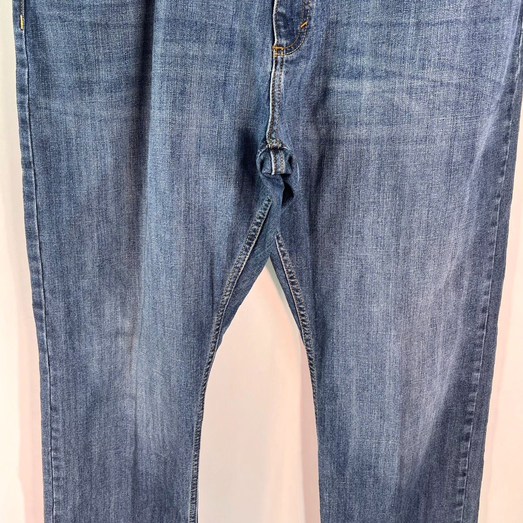Wrangler Wrangler Mens High Rise Flat Front Stretch Blue Denim Straight Jeans Size 38X32 Size US 40 / EU 56 - 4 Thumbnail