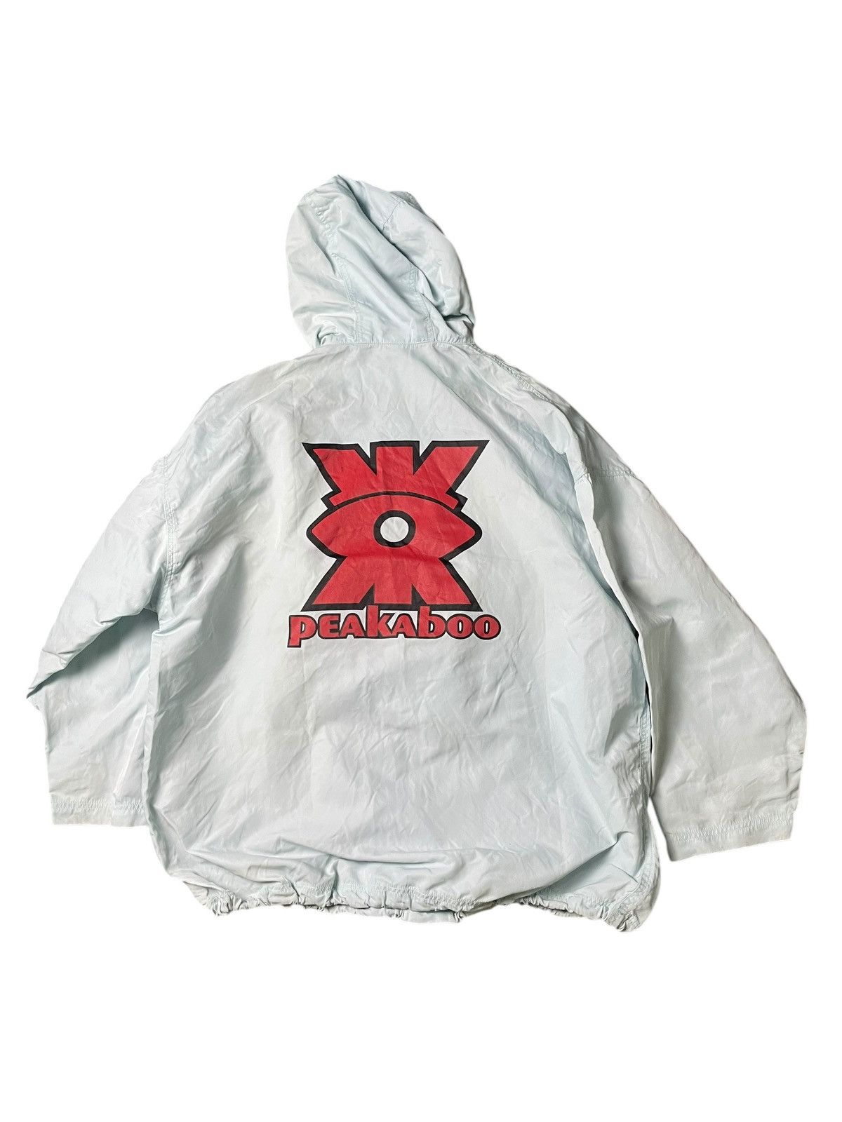 Japanese Brand × Vintage PEAKABOO Brand Big Logo Hooded Windbreaker (98) Size US L / EU 52-54 / 3 - 7 Thumbnail