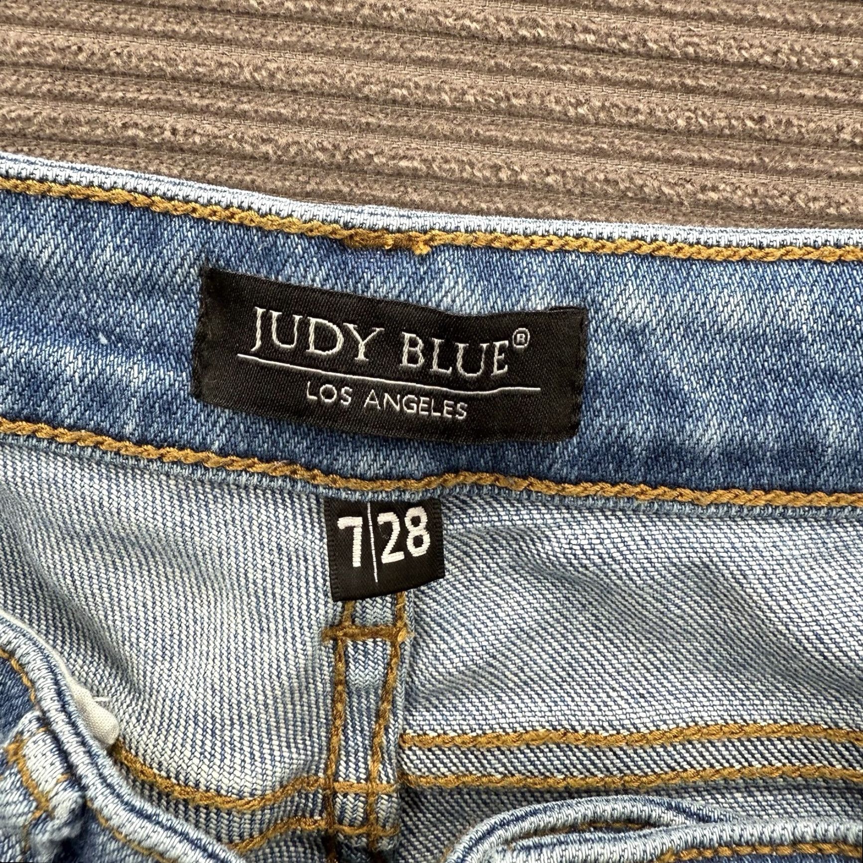 Vintage Judy Blue Jeans Women 28 Blue Cotton Denim High Rise Boyfriend Fit Comfort Stretch Regular Inseam 27 Size 28" / US 6 / IT 42 - 3 Thumbnail