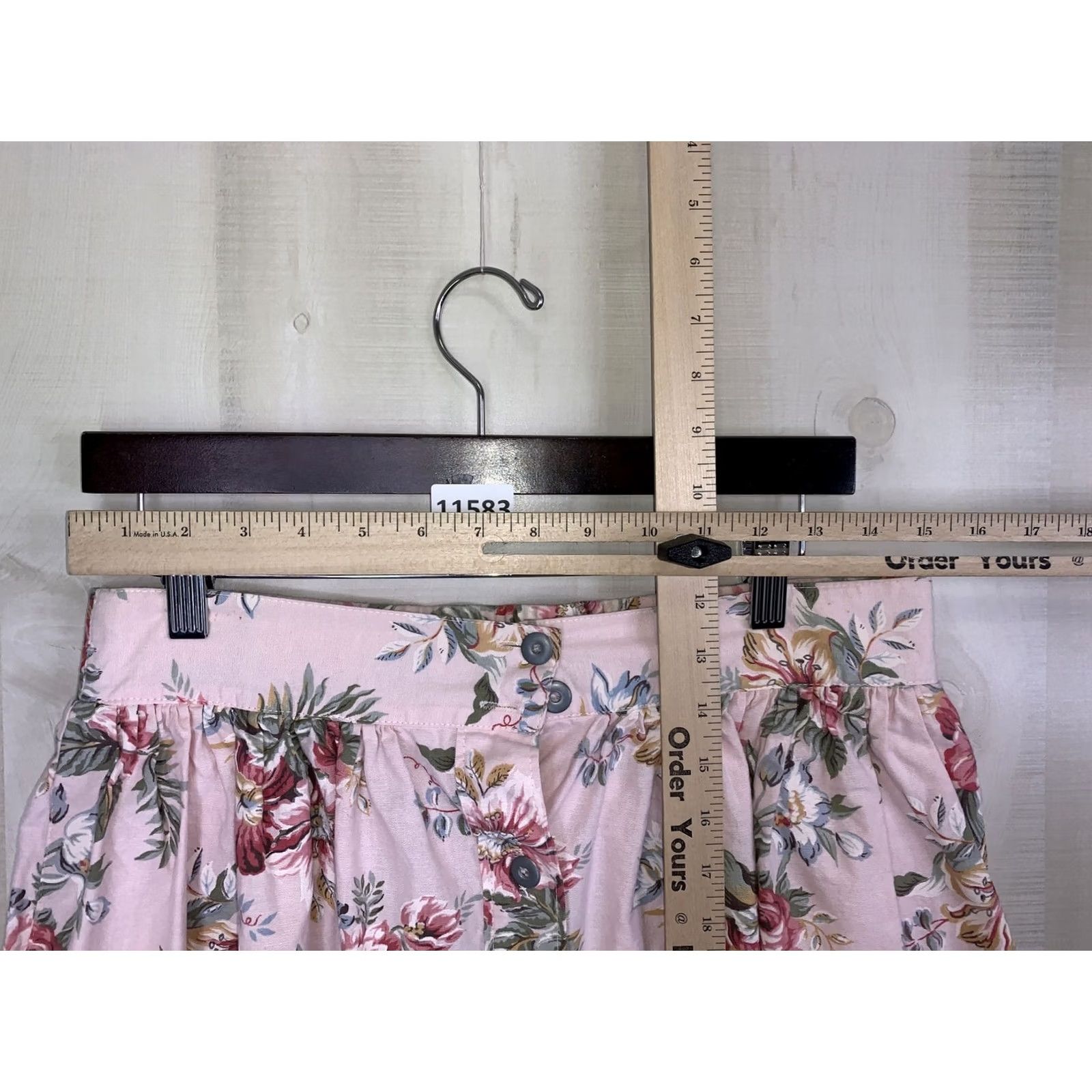 Jantzen VINTAGE JANTZEN Skirt Floral Pleated Button Front 12P Pink Womens Long 90s American Boyfriend Women Size 34" / US 12 / IT 48 - 2 Thumbnail