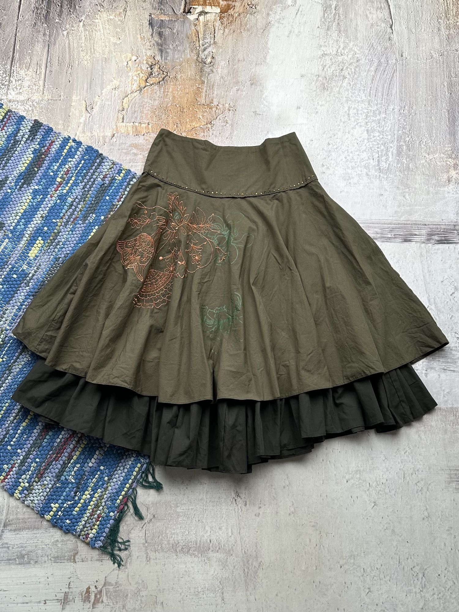Vintage Vintage Baggy Flared Skirt A453(15) Size 28" / US 6 / IT 42 - 1 Thumbnail