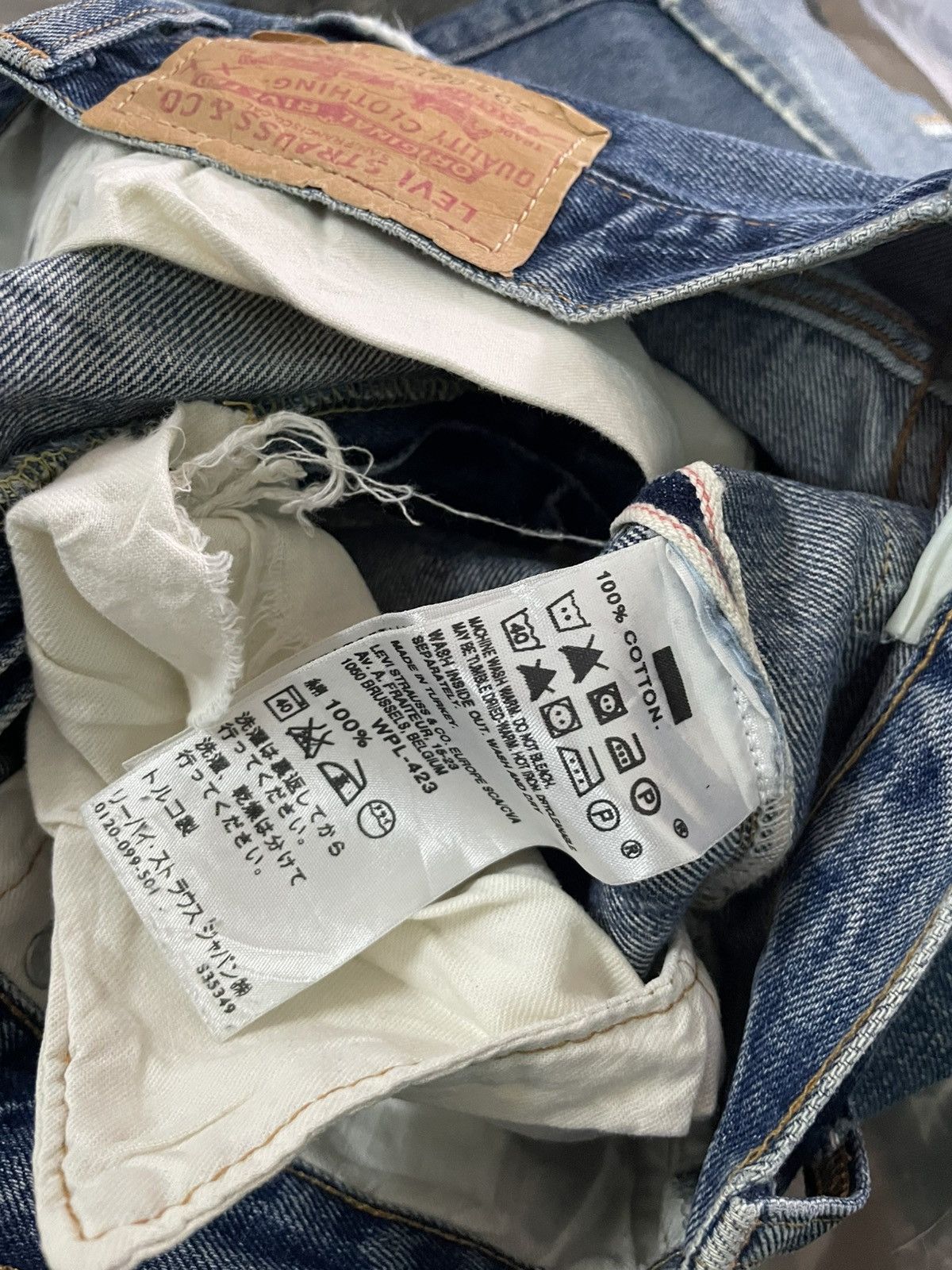 Levi's Levis 505 Talon Big E Redline Selvedge Repro Distressed Size US 31 - 25 Thumbnail