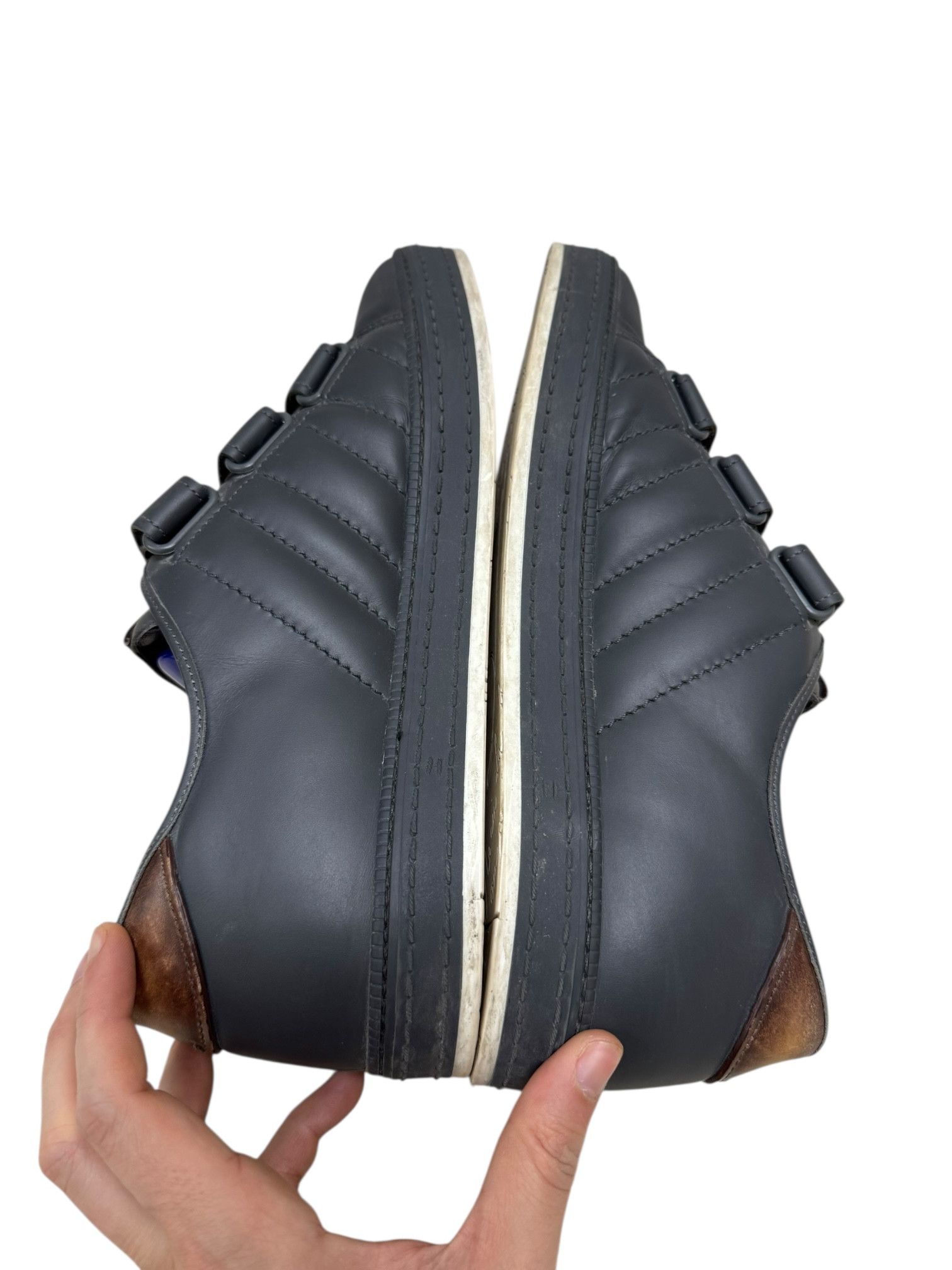 Berluti Berluti Navy Leather Triple Strap Caligraphy Sneakers Size US 9 / EU 42 - 5 Thumbnail