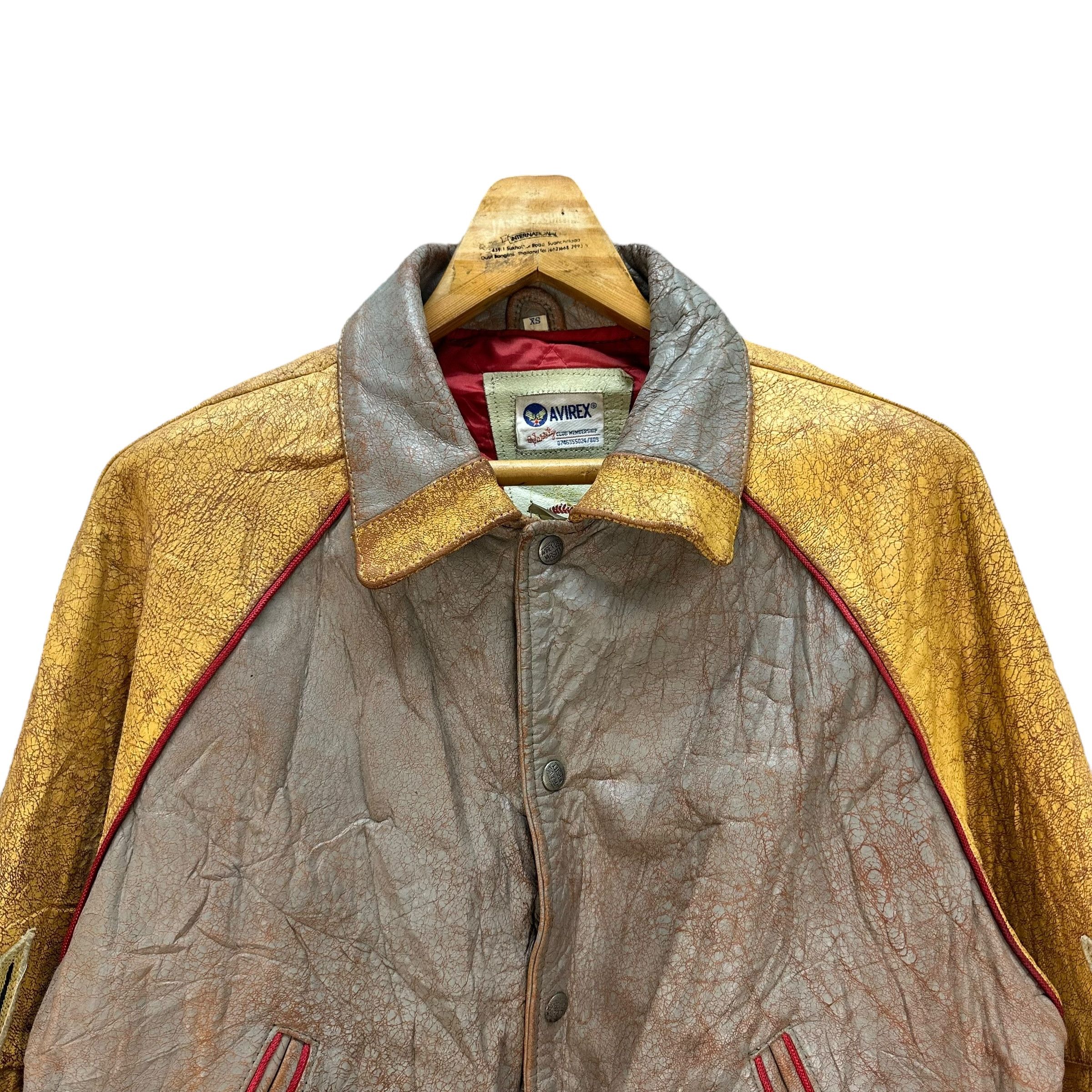 Avirex NEW YORK AVIREX VARSITY USA BIG LOGO LEATHER JACKET #8916 Size US XS / EU 42 / 0 - 5 Thumbnail