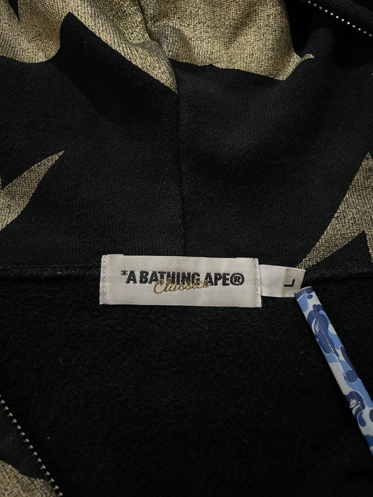 Bape OG Bape Bapesta Fullzip Hoodie Black Gold Size US L / EU 52-54 / 3 - 8 Thumbnail