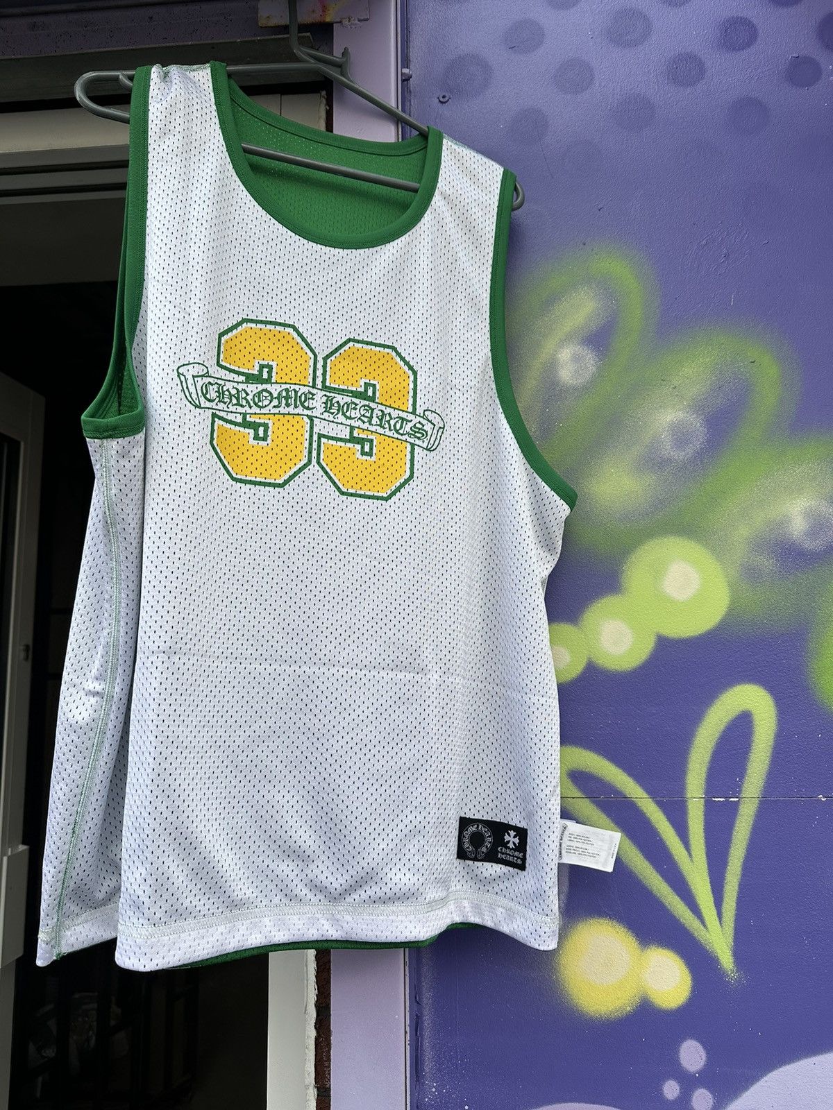 Chrome Hearts Chrome Hearts Mesh Reversible Basketball Jersey Green/White Size US L / EU 52-54 / 3 - 1 Thumbnail