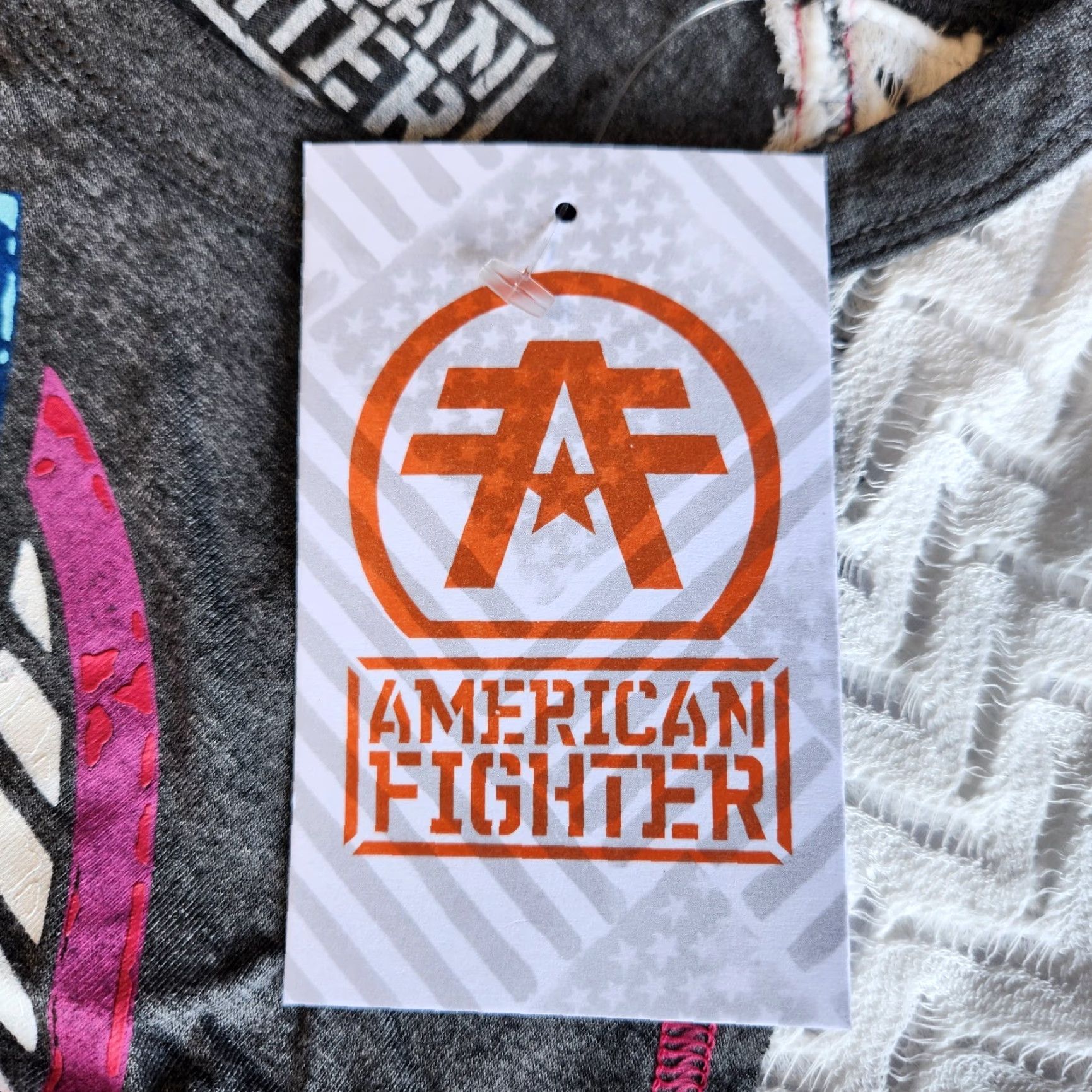Vintage American Fighter by Affliction Fort Valley Women's SML Grey Pink Graphic T-Shirt Size S / US 4 / IT 40 - 7 Thumbnail