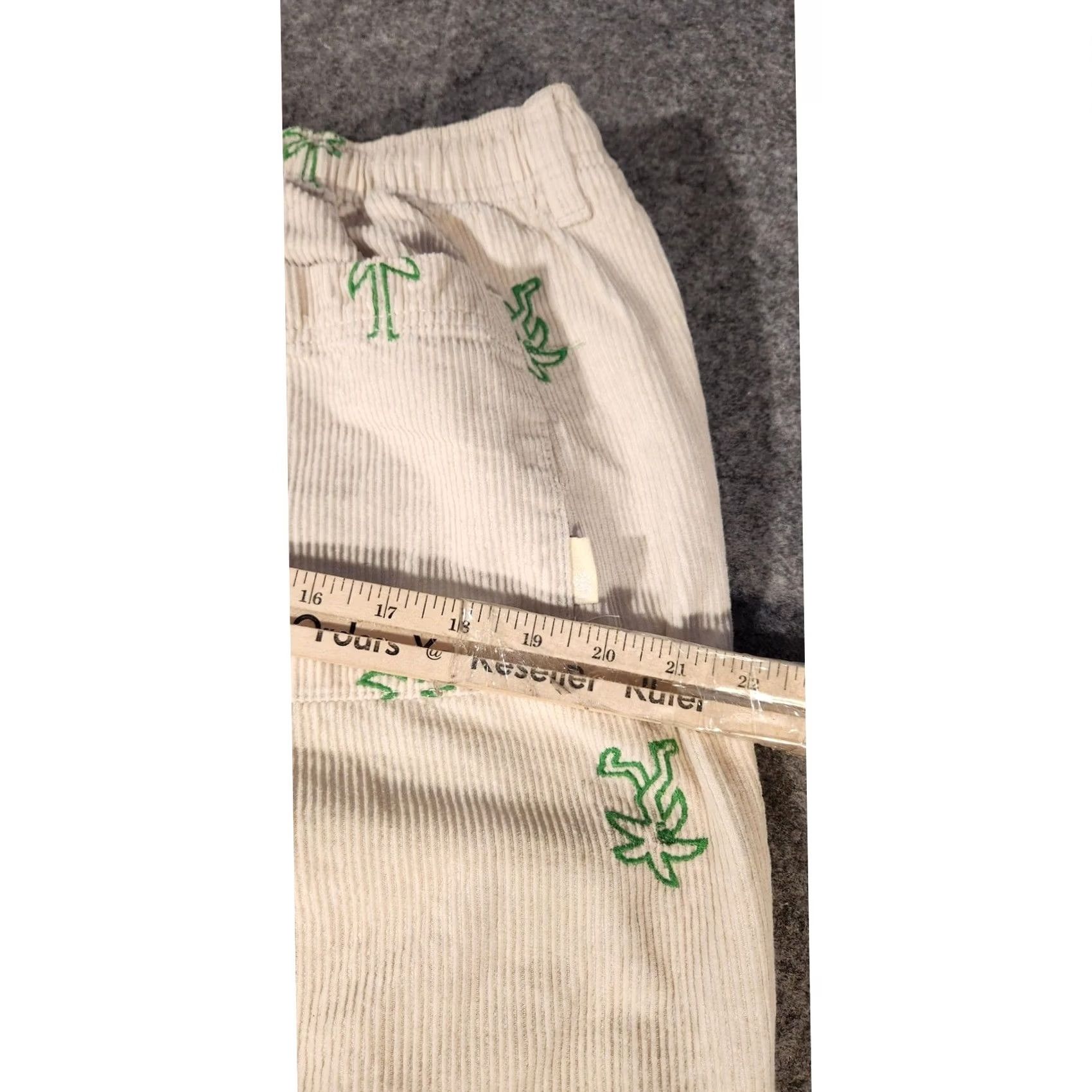 Urban Outfitters Urban Outfitters Sweatpants Beige Corduroy Embroidered Floral Drawstring Retro Pants Men L Casual Cotton Polyester Inseam 26in Waist 20in Size US 33 - 7 Thumbnail