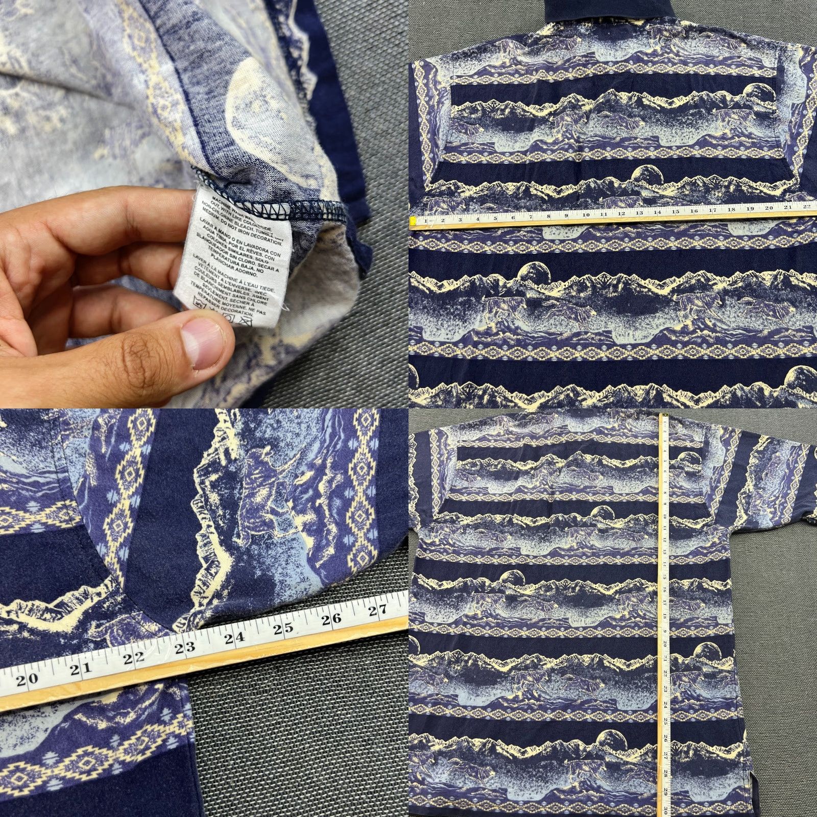 Wrangler VINTAGE Wrangler Western Polo T Shirt Mens XL Night Wolf Moon AOP All Over Print Size US XL / EU 56 / 4 - 8 Thumbnail