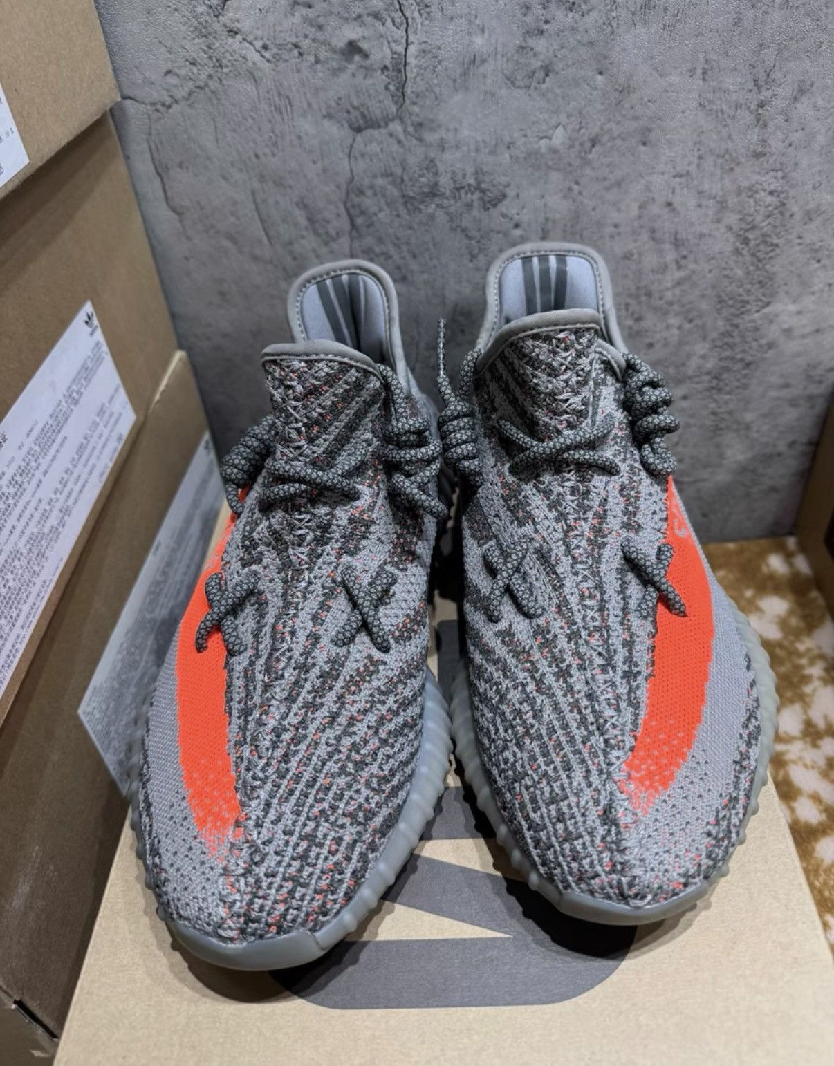 Adidas Adidas Yeezy 350 V2 Grey Orange Static GW1229 K37 Size US 10.5 / EU 43-44 - 2 Thumbnail