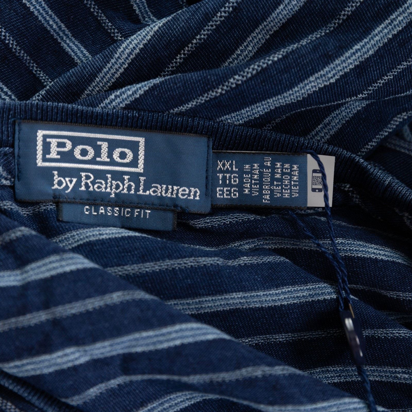 Polo Ralph Lauren Polo Ralph Lauren Classic Fit Striped Cotton Linen Tee Navy Size US XXL / EU 58 / 5 - 7 Thumbnail