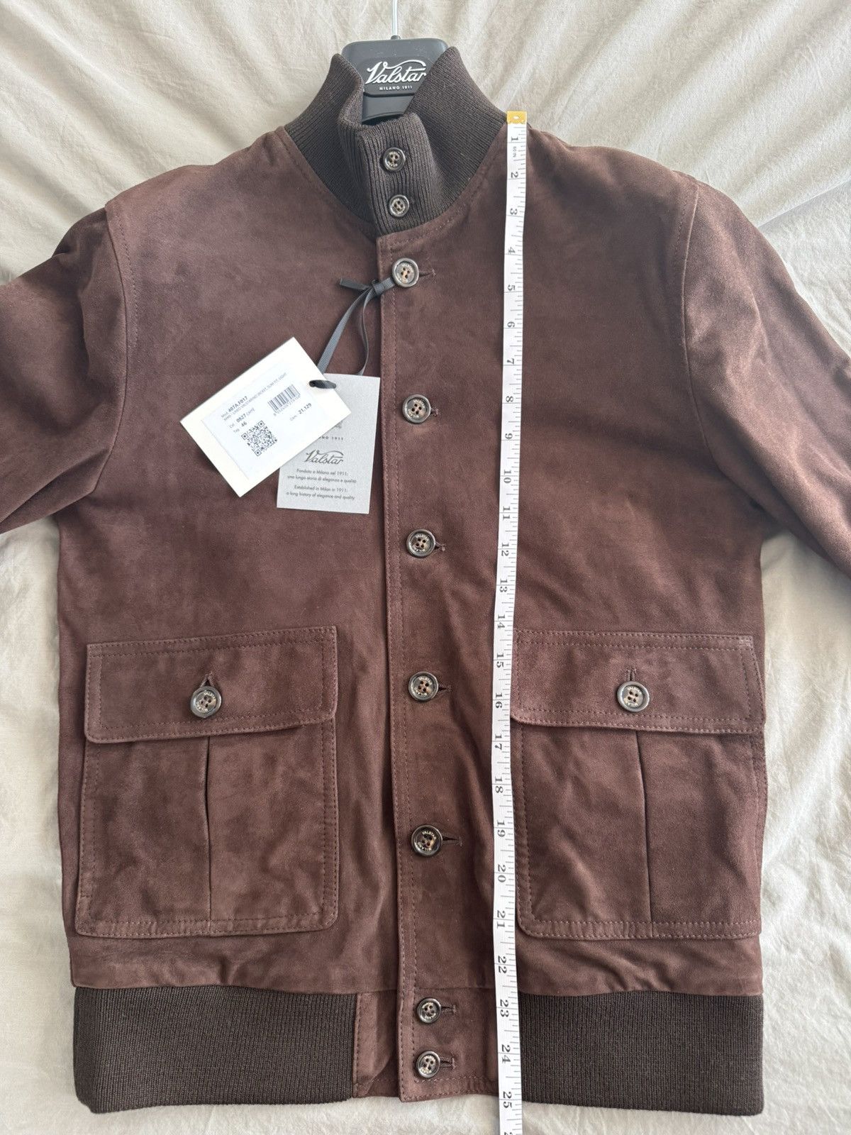 Valstar NWT Lined Valstarino Bomber Jacket in Suede Leather - Caffe Size US S / EU 44-46 / 1 - 5 Thumbnail
