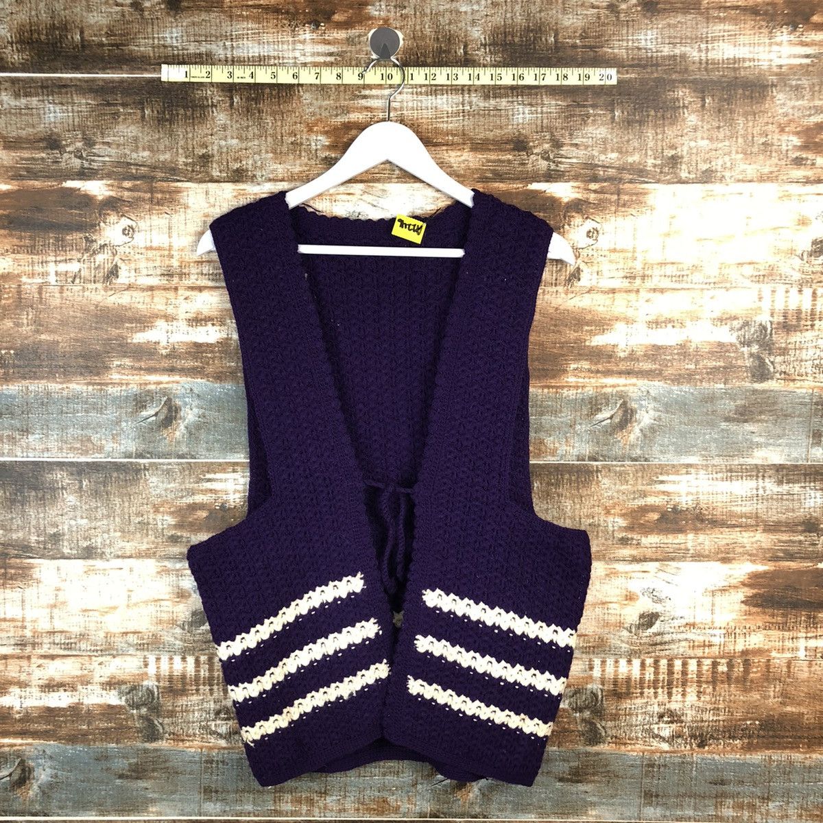Homespun Knitwear × Japanese Brand × Vintage Japanese Brand Dark Purple Knitwear Vest #A2249 Size M / US 6-8 / IT 42-44 - 1 Thumbnail