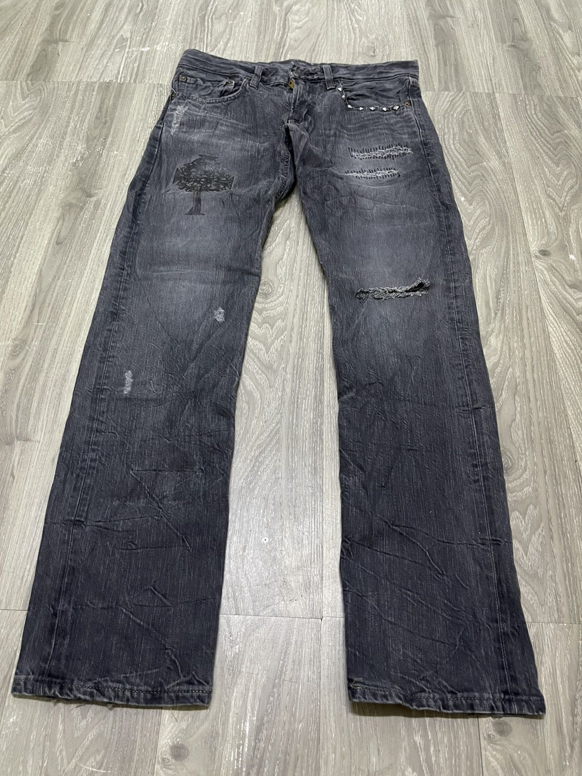 Edwin Vintage Edwin 502 Distressed Size US 35 - 3 Thumbnail