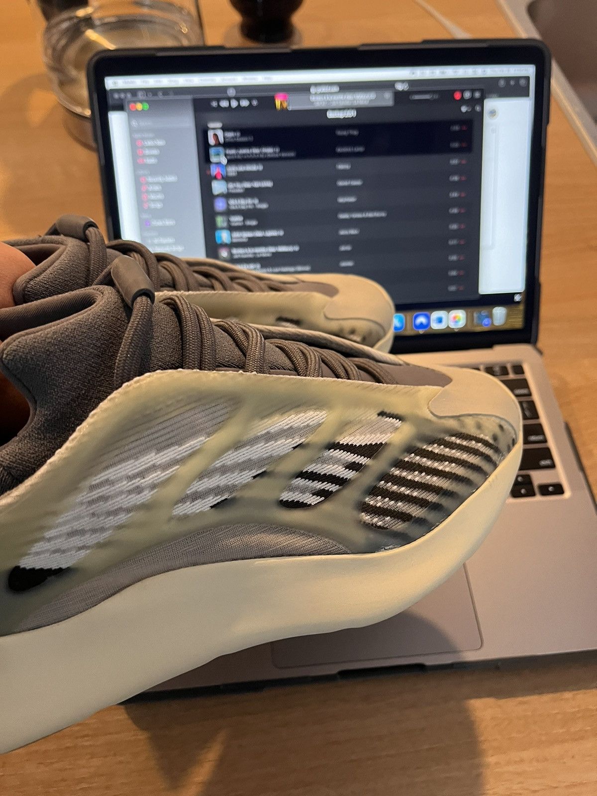 image of Yeezy Season Yeezy 700 V3 Fade Salt Shoes in White, Men's (Size 9)