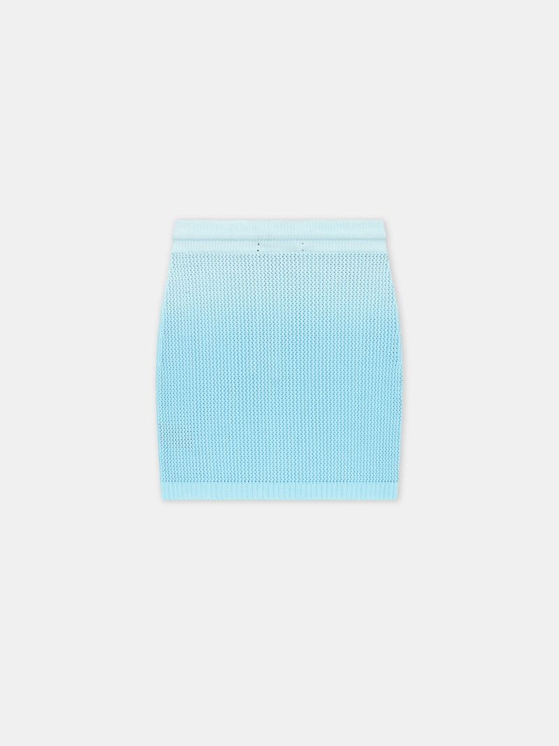 Amiri o1s1wg110426 MA Script Skirt in Blue Size 25" / US 0 / IT 36 - 2 Thumbnail