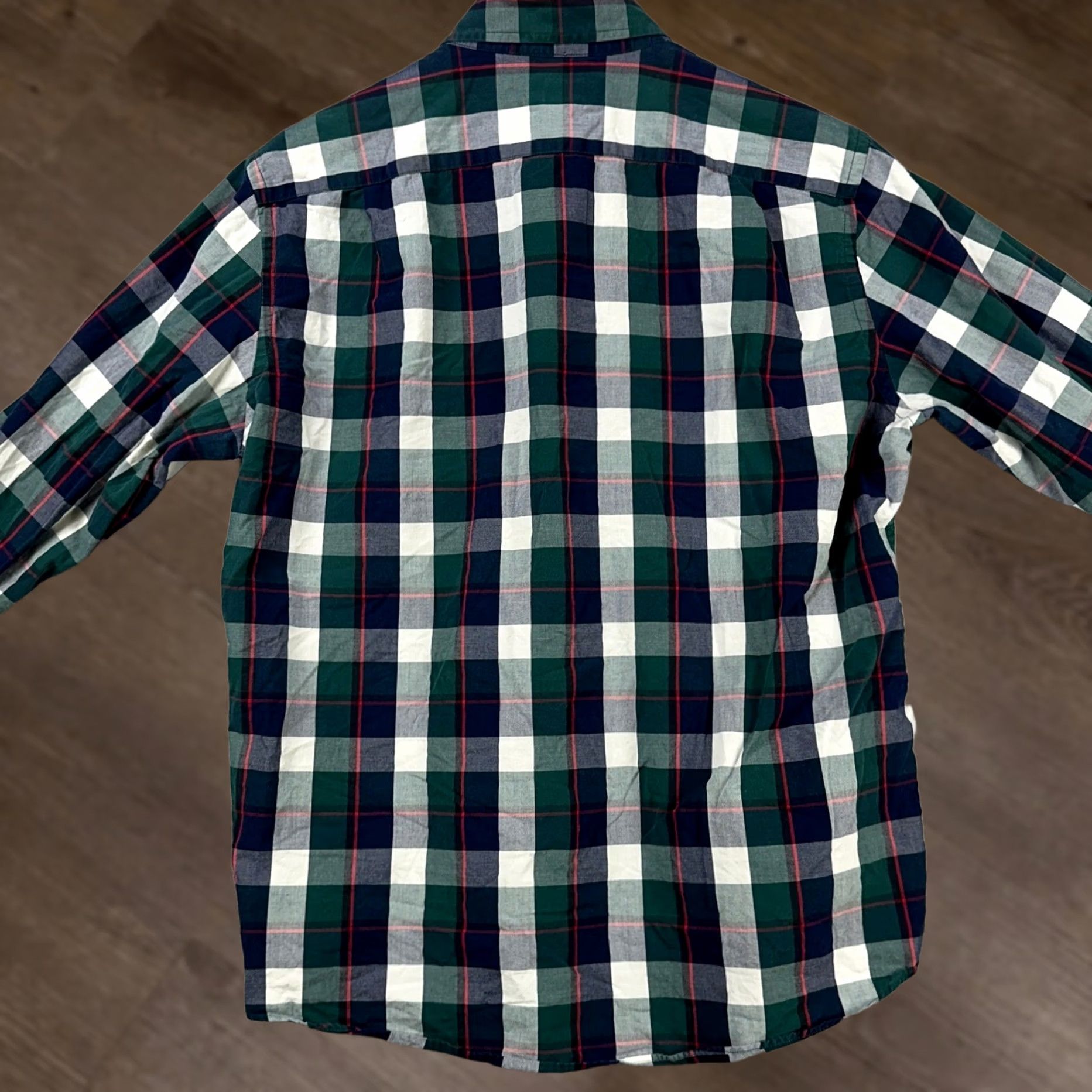 J.Crew J Crew Button Down Shirt Mens Large Blue Green Plaid Slim Fit Pocket Long Sleeve Size US L / EU 52-54 / 3 - 1 Thumbnail