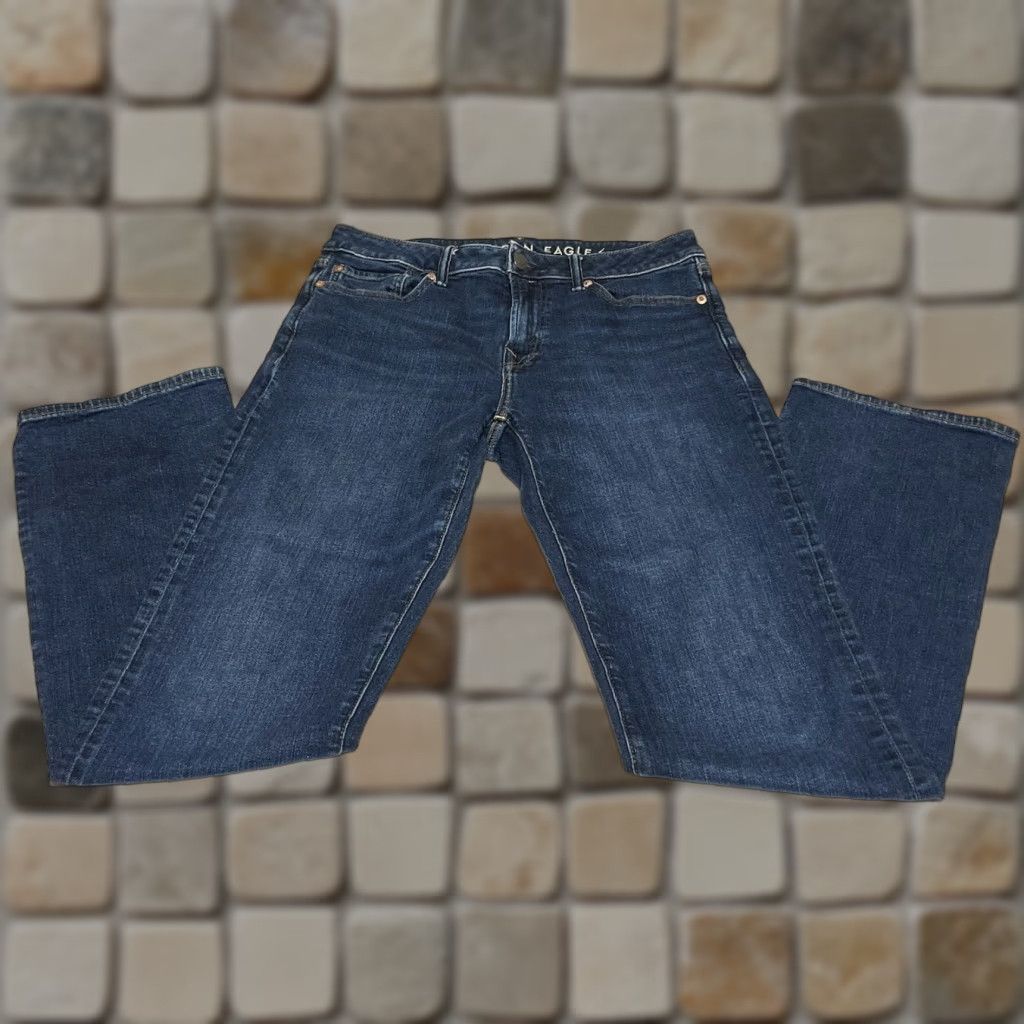 Vintage American Eagle Jeans Mens Airflex+ Bootcut Blue 30x34 30x32 Mid Rise Stretch Denim Inseam 32 Regular Size US 30 / EU 46 - 1 Thumbnail