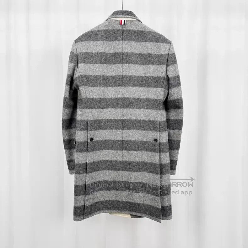 Thom Browne Thom Browne Wool Striped Shoulder Pad Coat Size US M / EU 48-50 / 2 - 2 Thumbnail