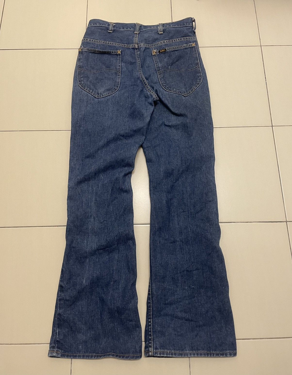 Vintage Vtg 70s Lee Riders High Rise Flare Jeans Talon 42 Zipper Size US 29 - 2 Thumbnail