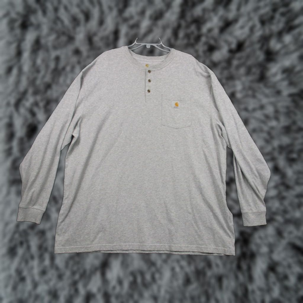 Carhartt Carhartt Mens 3XL Shirt Long Sleeve Henley Pocket Original Fit K128 Work Size US XXL / EU 58 / 5 - 1 Thumbnail