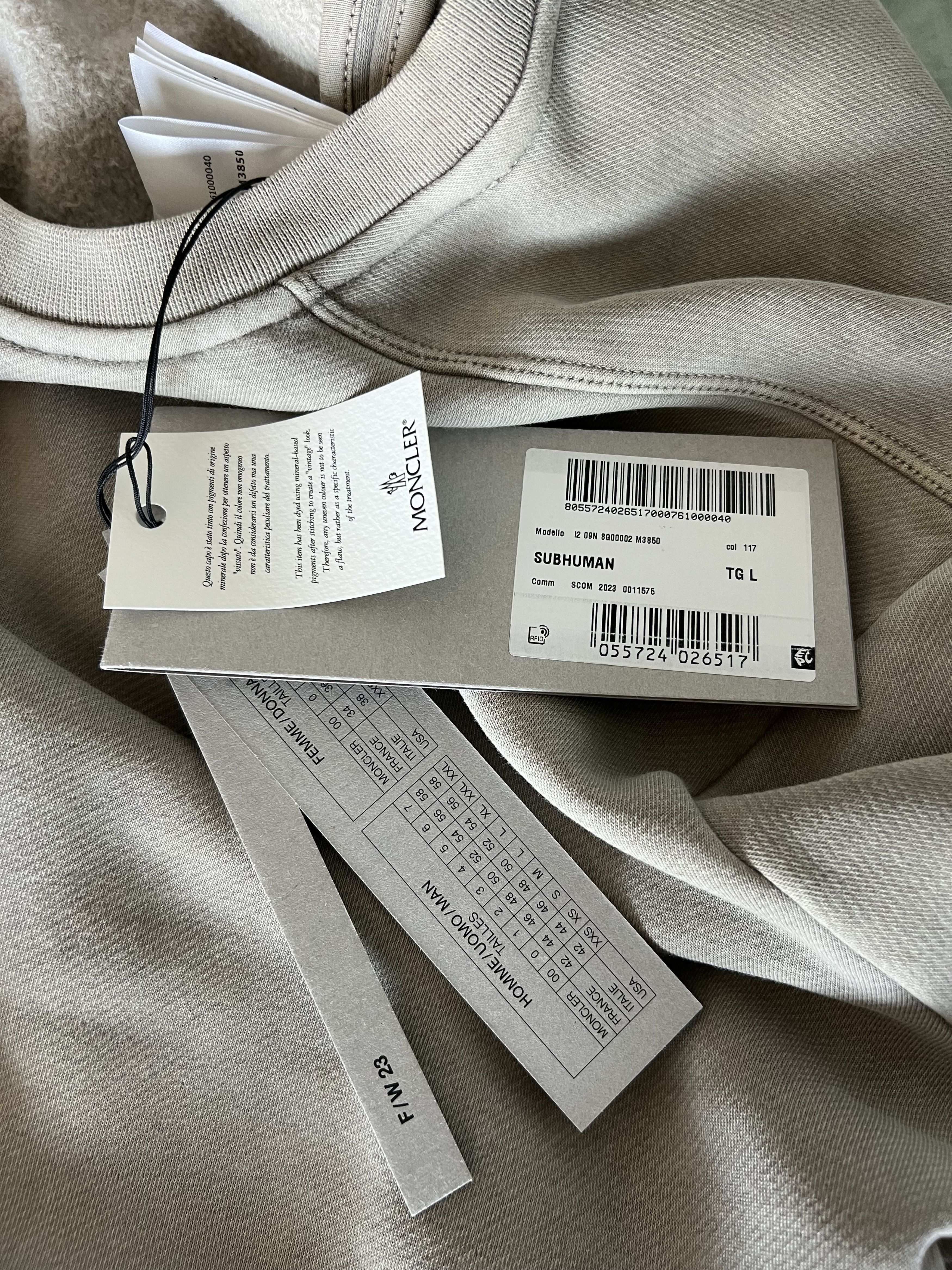 Moncler × Rick Owens Rick Owens Moncler Subhuman Cutout Sweatshirt Acid Degrade Size US L / EU 52-54 / 3 - 13 Thumbnail