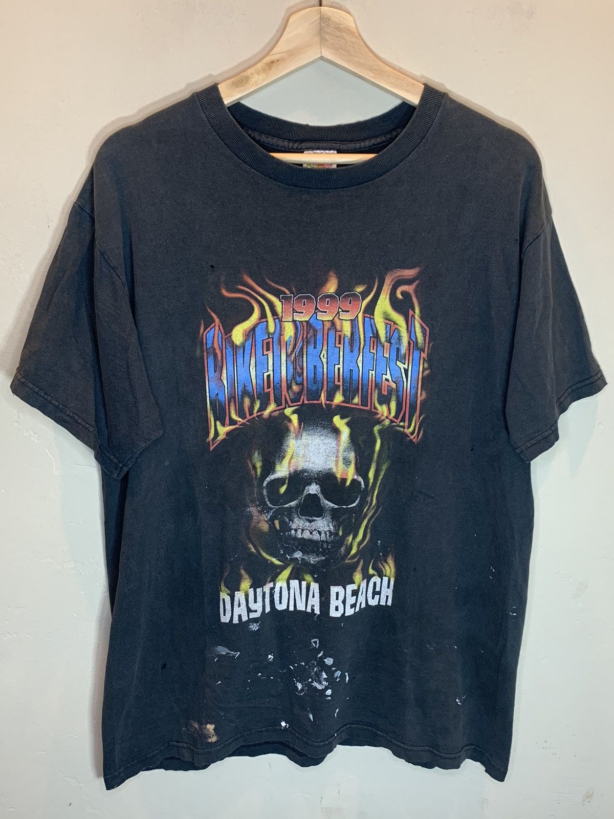 Vintage *RARE* Vintage 90’s Biketoberfest Daytona Beach Biker Shirt Size US L / EU 52-54 / 3 - 1 Thumbnail