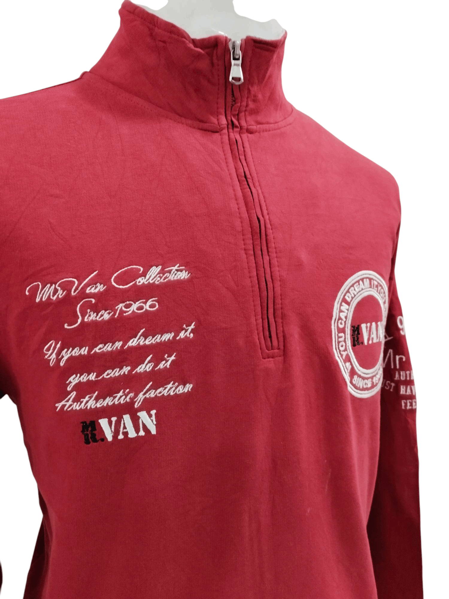 Designer × Van Vintage Mr.Van Streetwear Half Zipper Sweatshirt Size US L / EU 52-54 / 3 - 2 Thumbnail