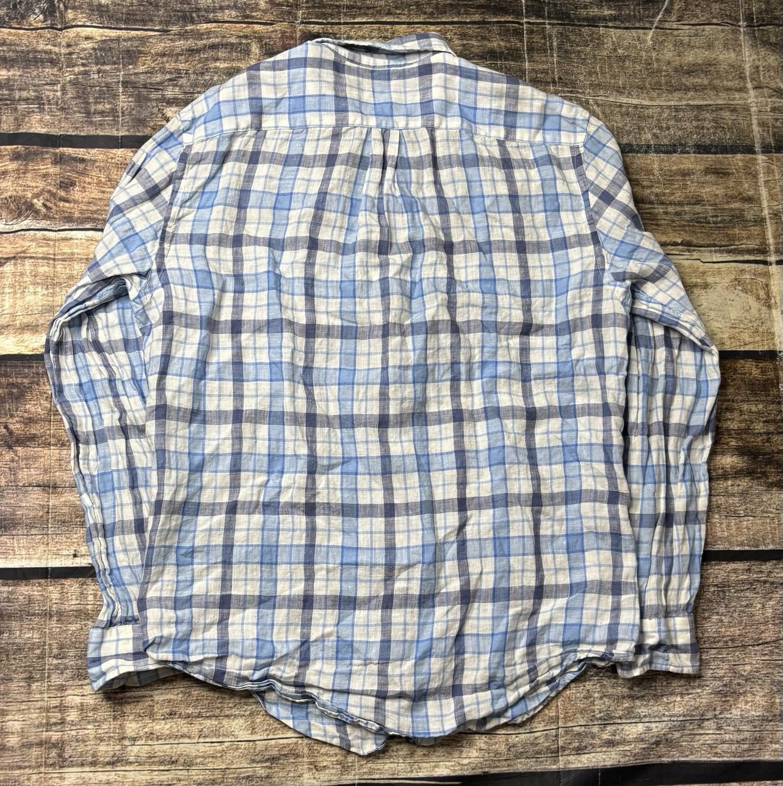 Vineyard Vines Vineyard Vines Shirt Mens Medium Linen Classic Murray Plaid Size US M / EU 48-50 / 2 - 3 Thumbnail