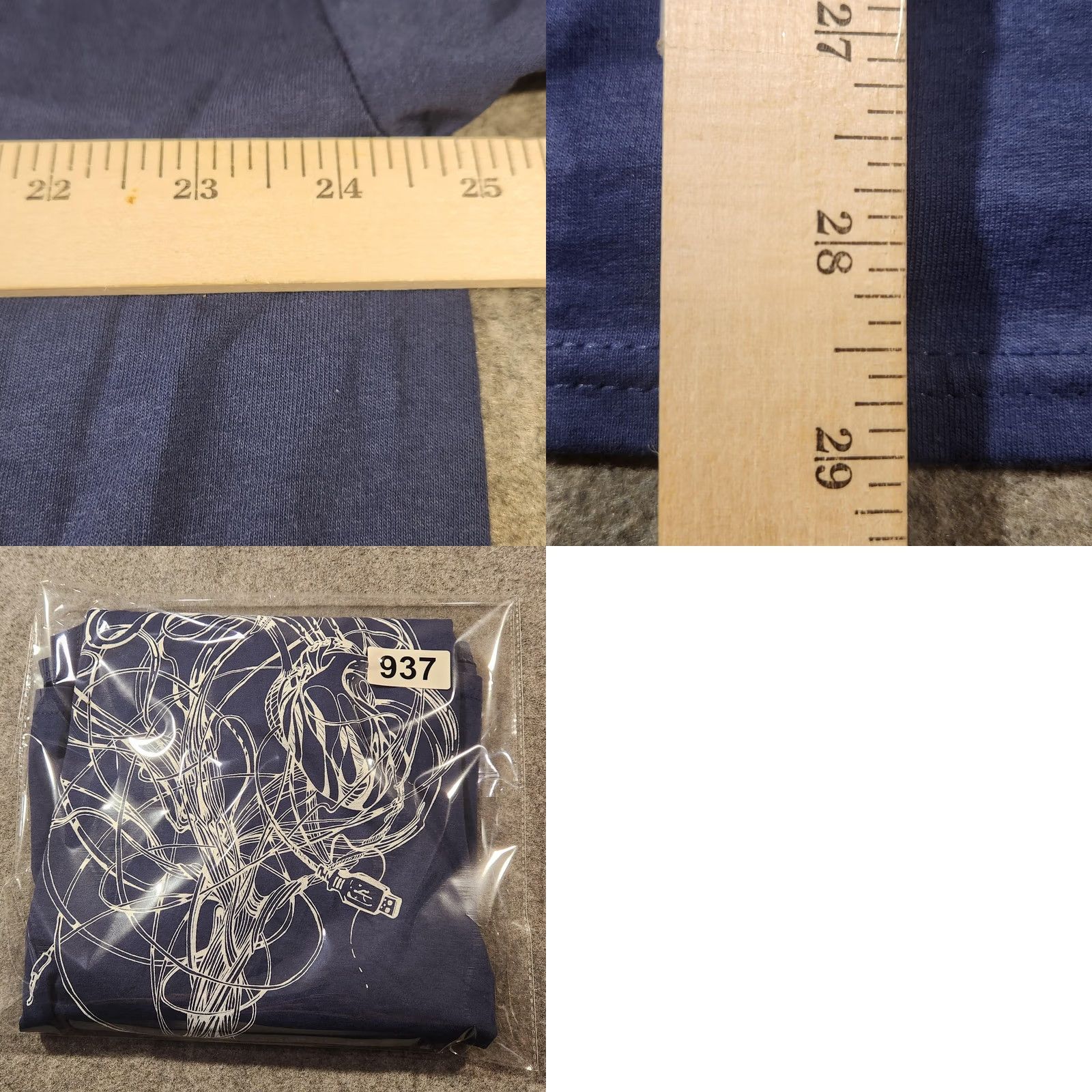 Fruit Of The Loom Compute Blade Shirt Mens 2XL Navy Blue Graphic Tee Crew Neck Short Sleeve Cotton USB Cable T-Shirt Tee Graphic Print Mens Boys? Size US XXL / EU 58 / 5 - 8 Thumbnail